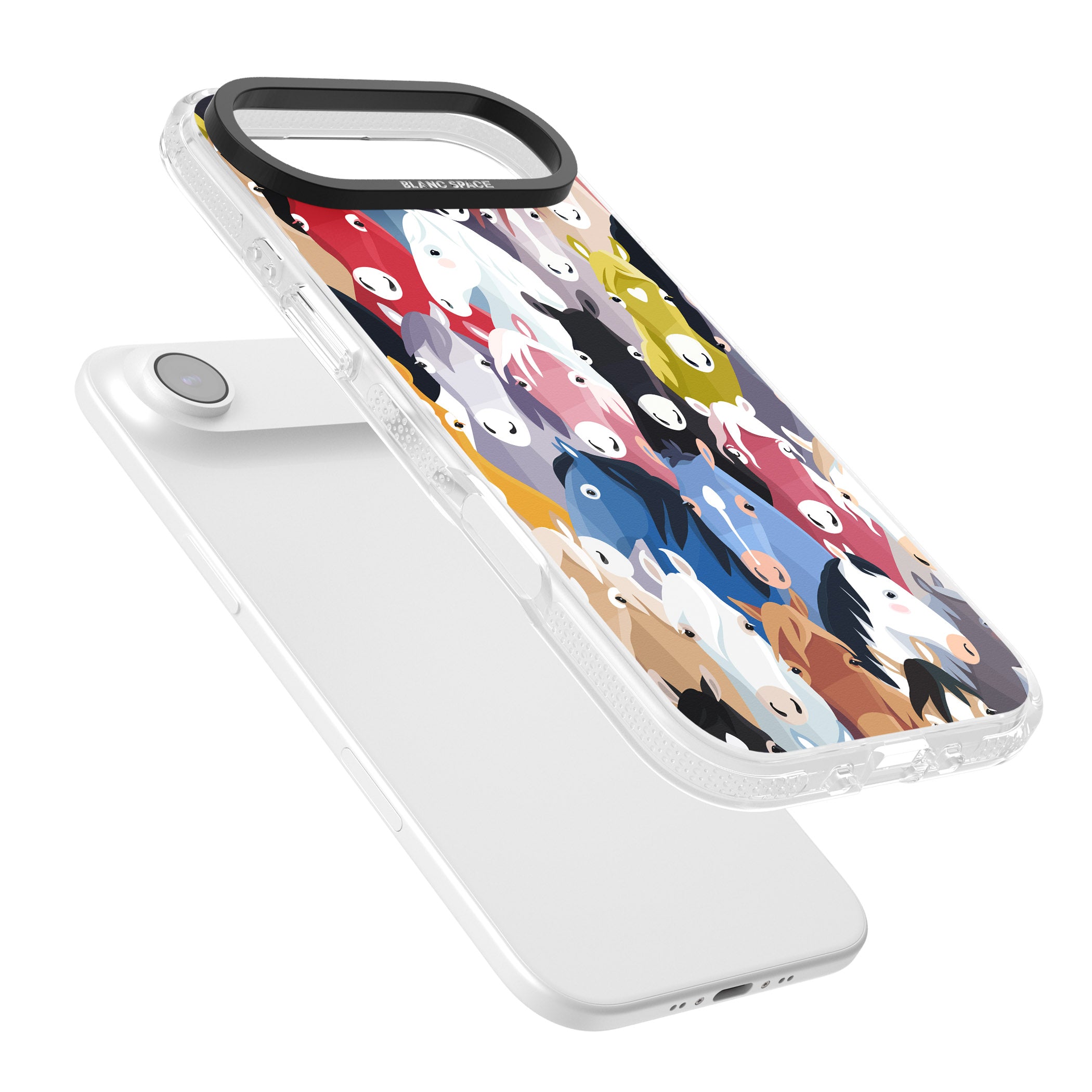 Colourful Horse Pattern iPhone 17 Air Impact Air Clear Phone Case Colours