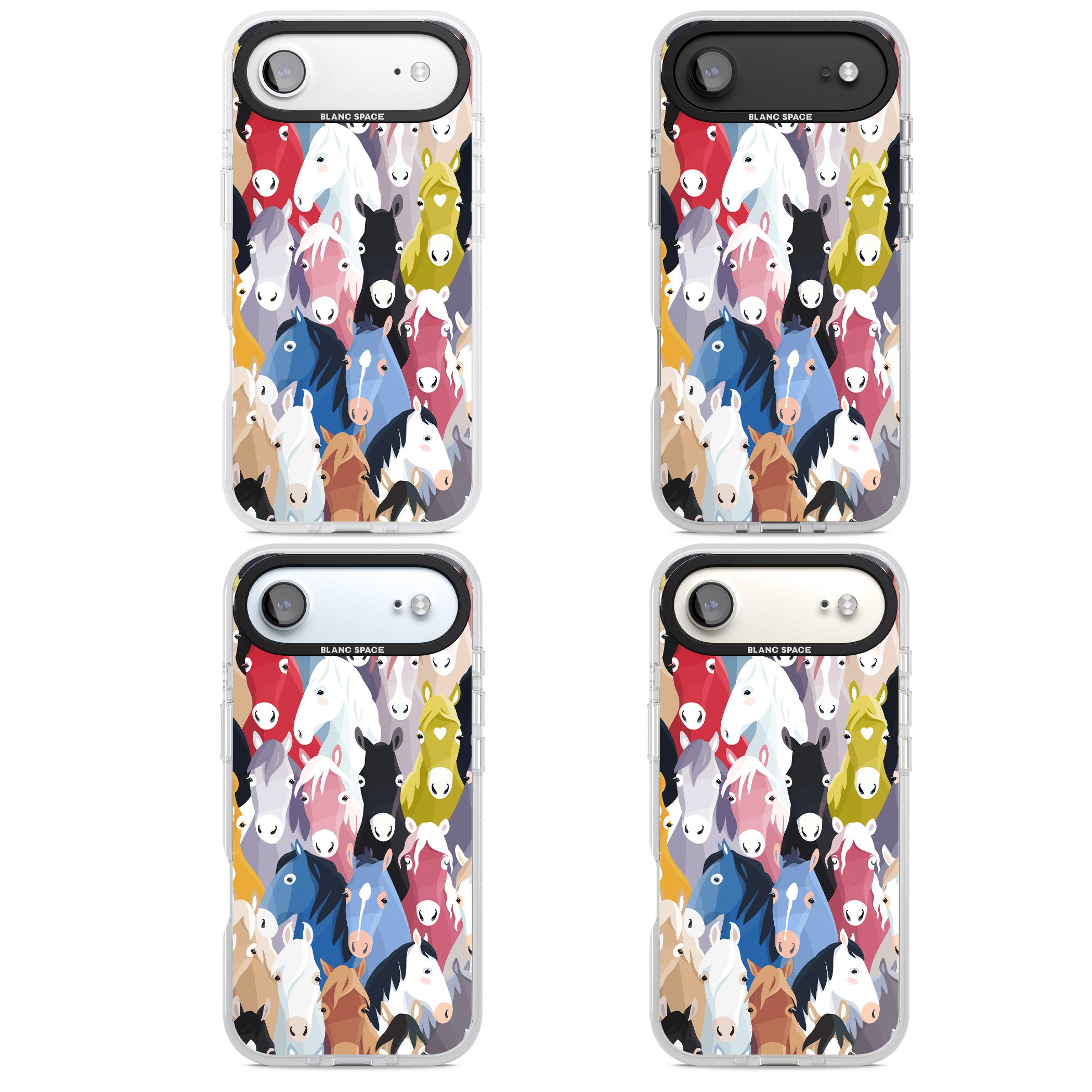 Colourful Horse Pattern iPhone 17 Air Impact Air Clear Phone Case APT Impact Protection