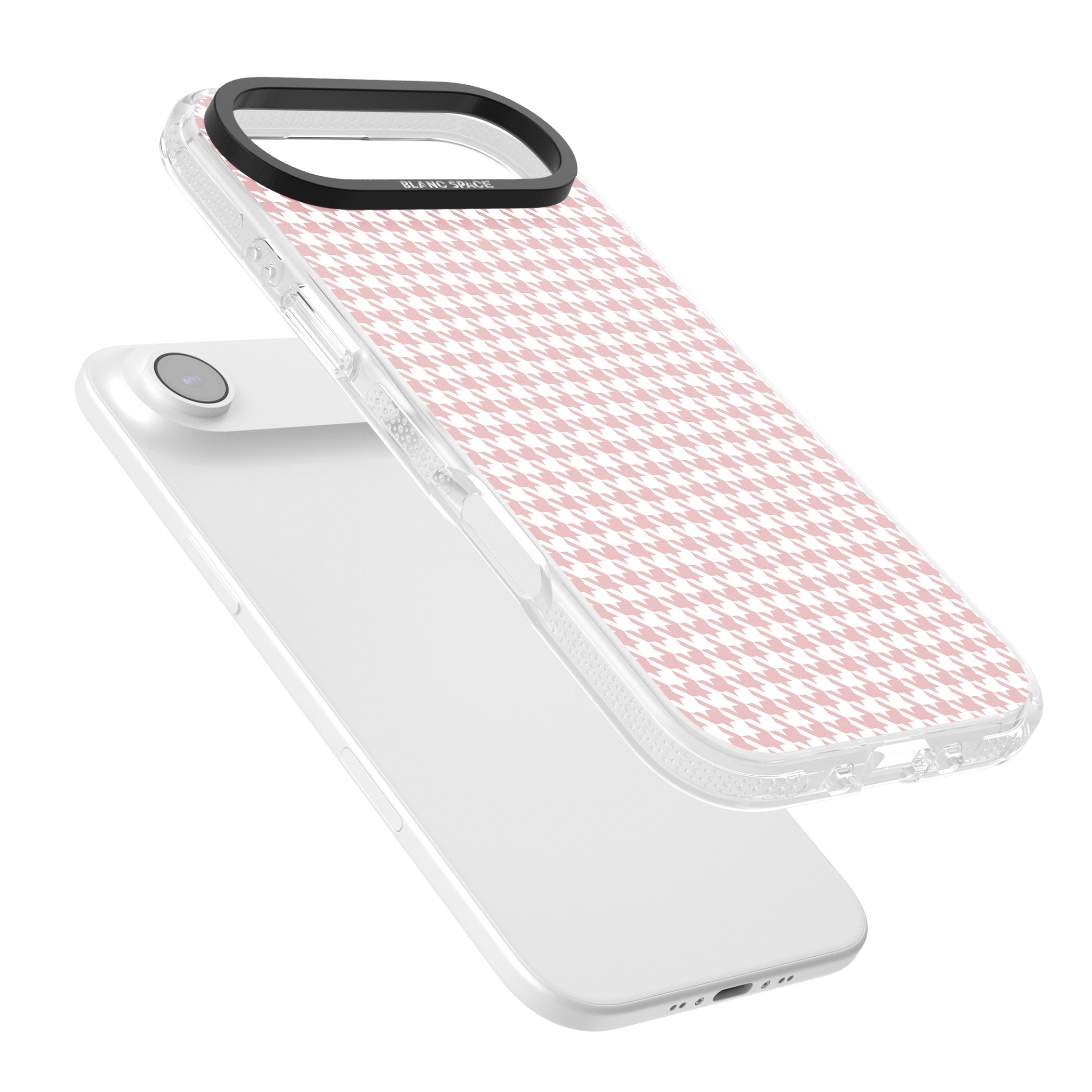 Pink Houndstooth Pattern iPhone 17 Air Impact Air Clear Phone Case Colours