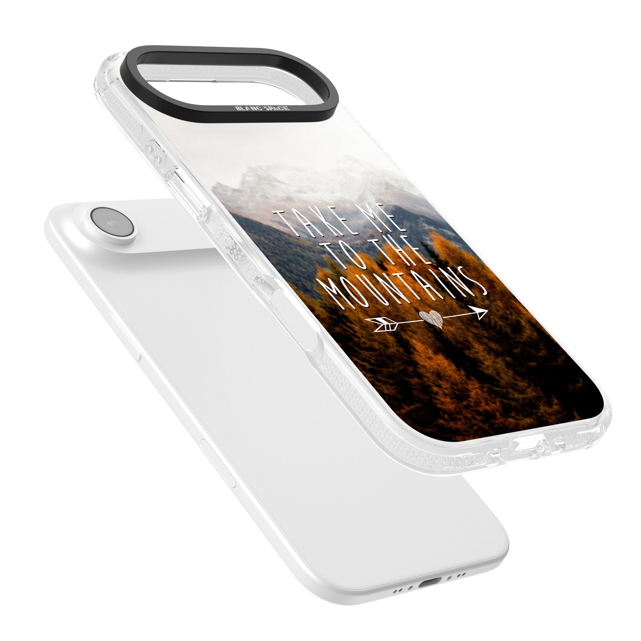 Take Me Mountains Quote iPhone 17 Air Impact Air Clear Phone Case Colours