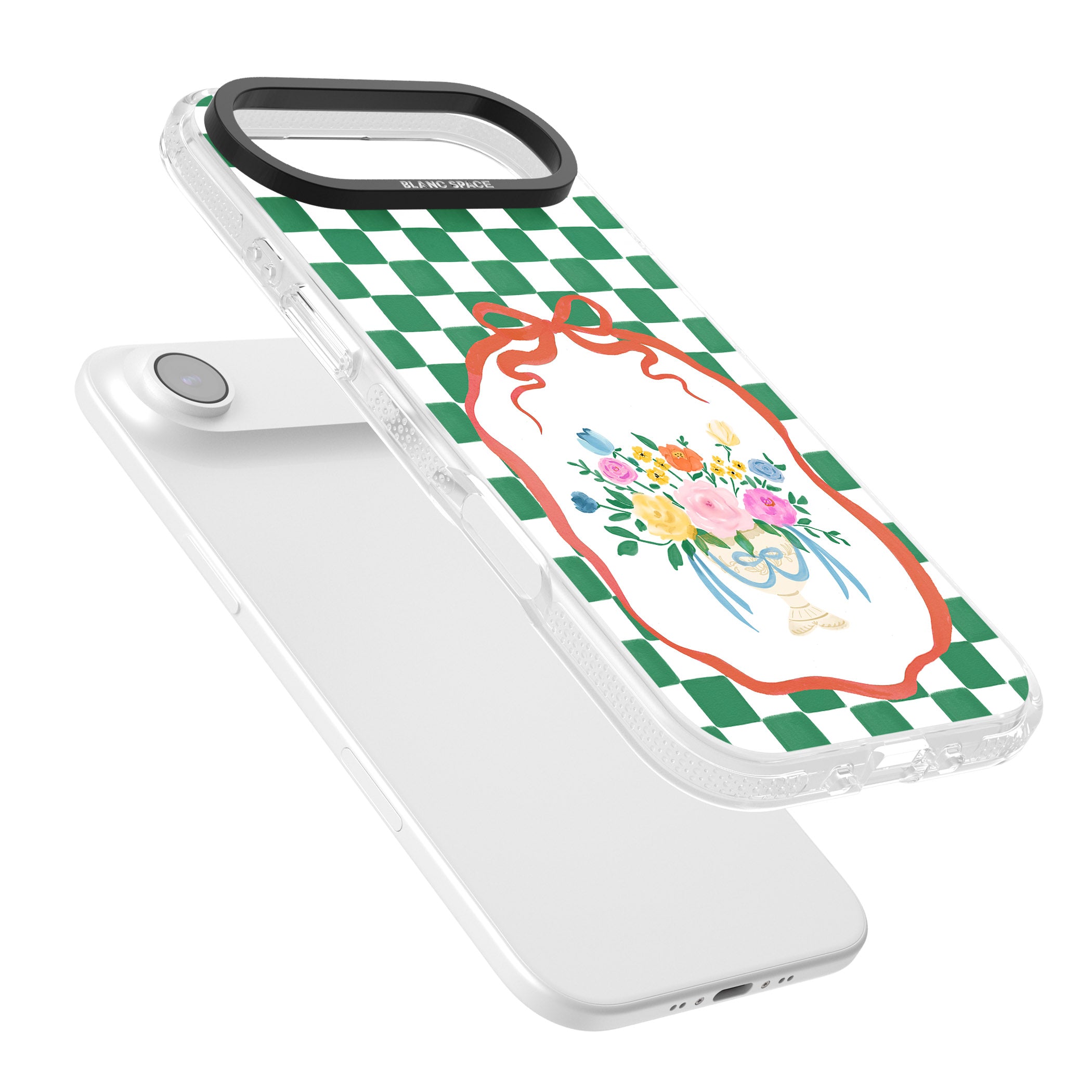 Green Checked Bouquet iPhone 17 Air Impact Air Clear Phone Case Colours