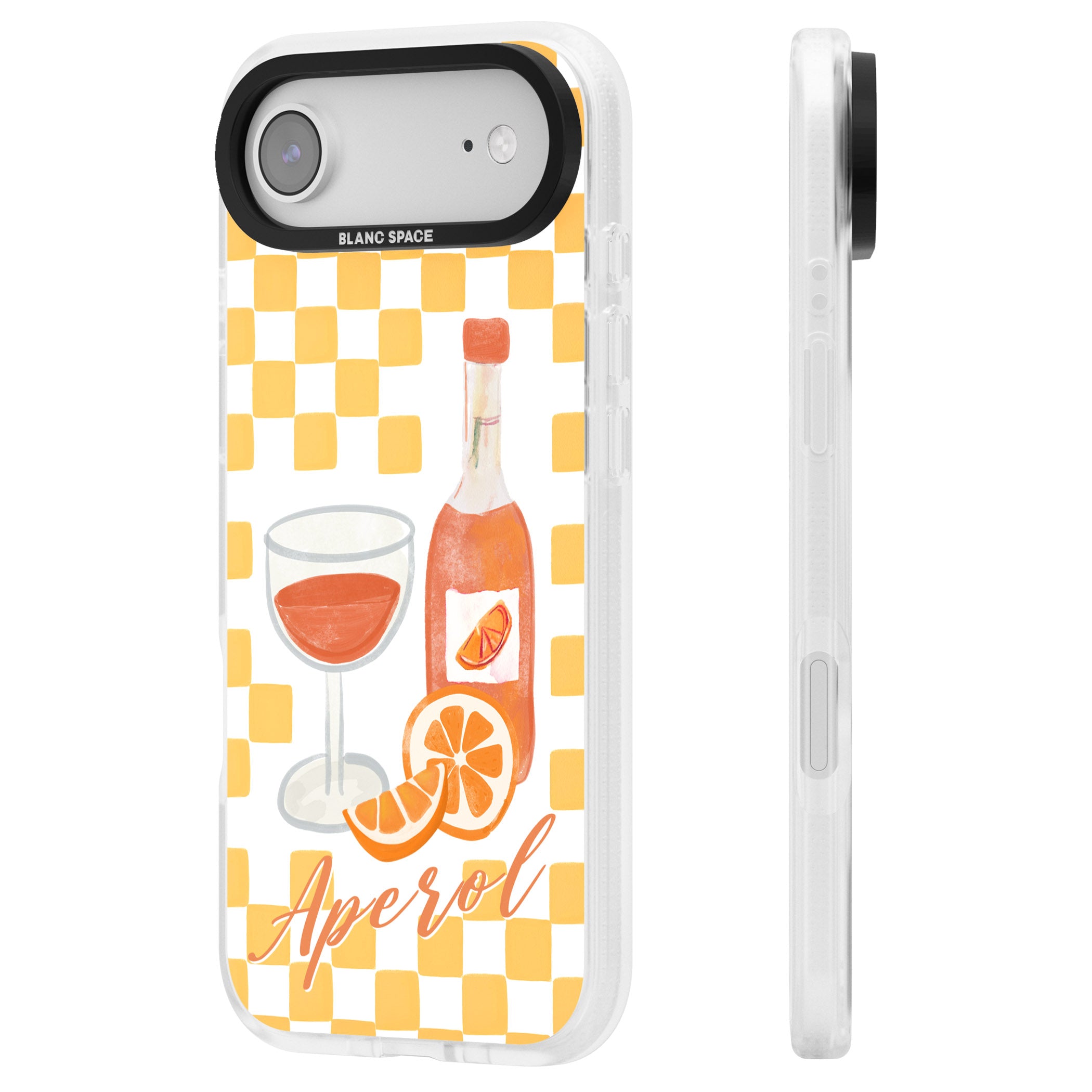 Checked Spritz iPhone 17 Air Impact Air Clear Phone Case Side Profile