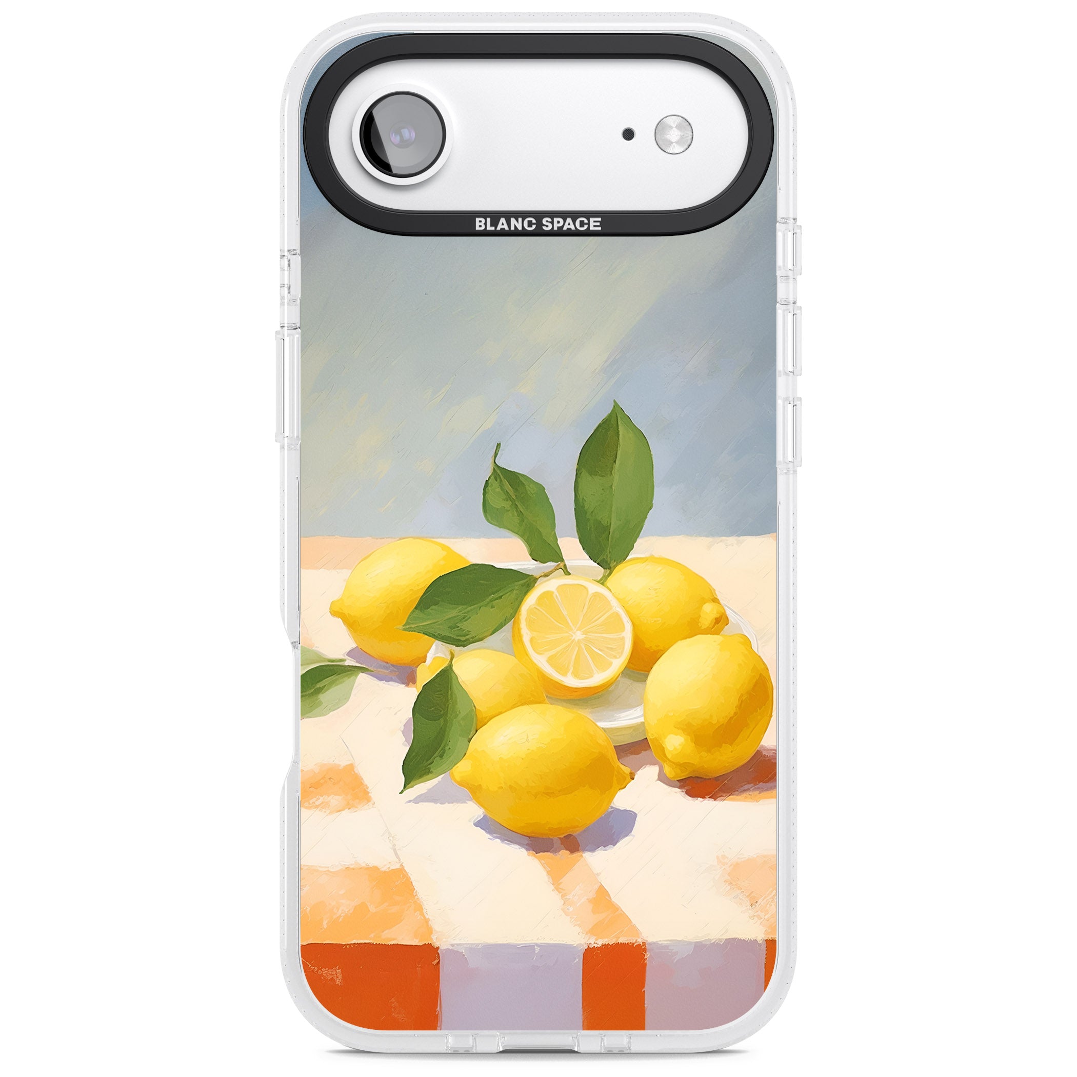 Lemons on Checkered Cloth iPhone 17 Air Impact Air Clear Phone Case
