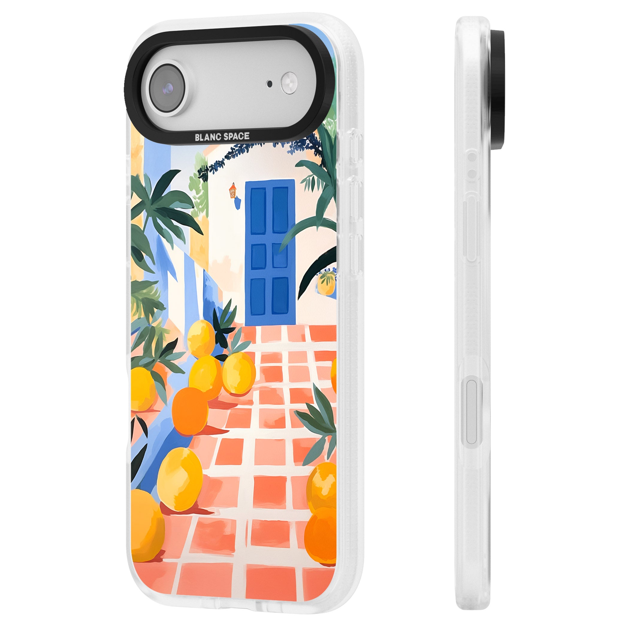 Greek Courtyard iPhone 17 Air Impact Air Clear Phone Case Side Profile