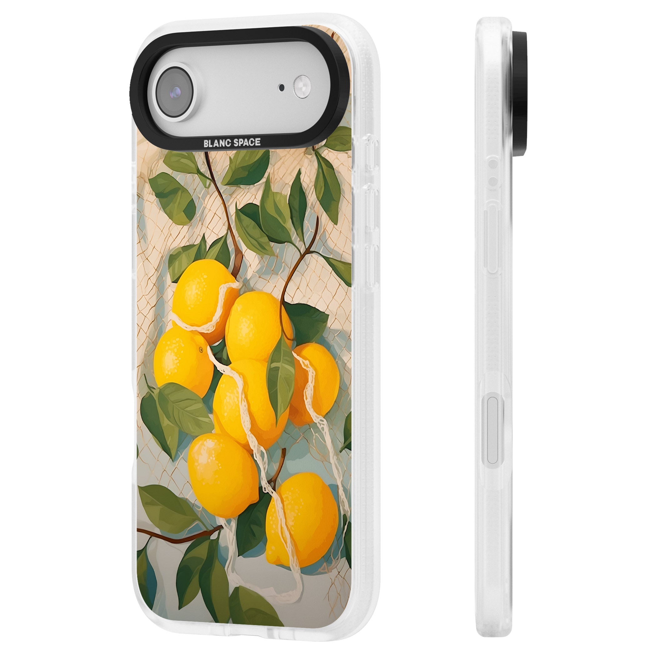 Lemon Vines iPhone 17 Air Impact Air Clear Phone Case Side Profile