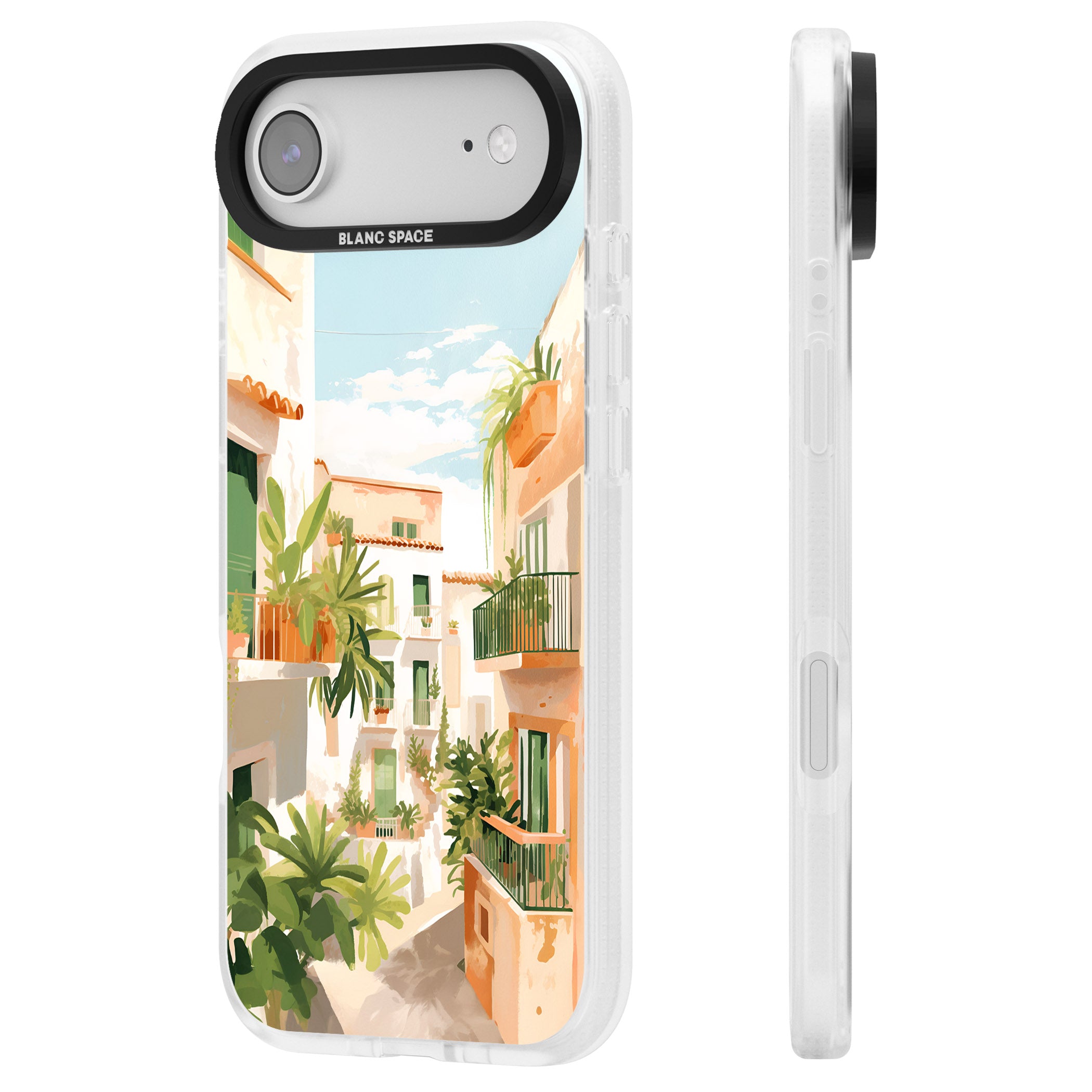 Tuscan Balconies iPhone 17 Air Impact Air Clear Phone Case Side Profile
