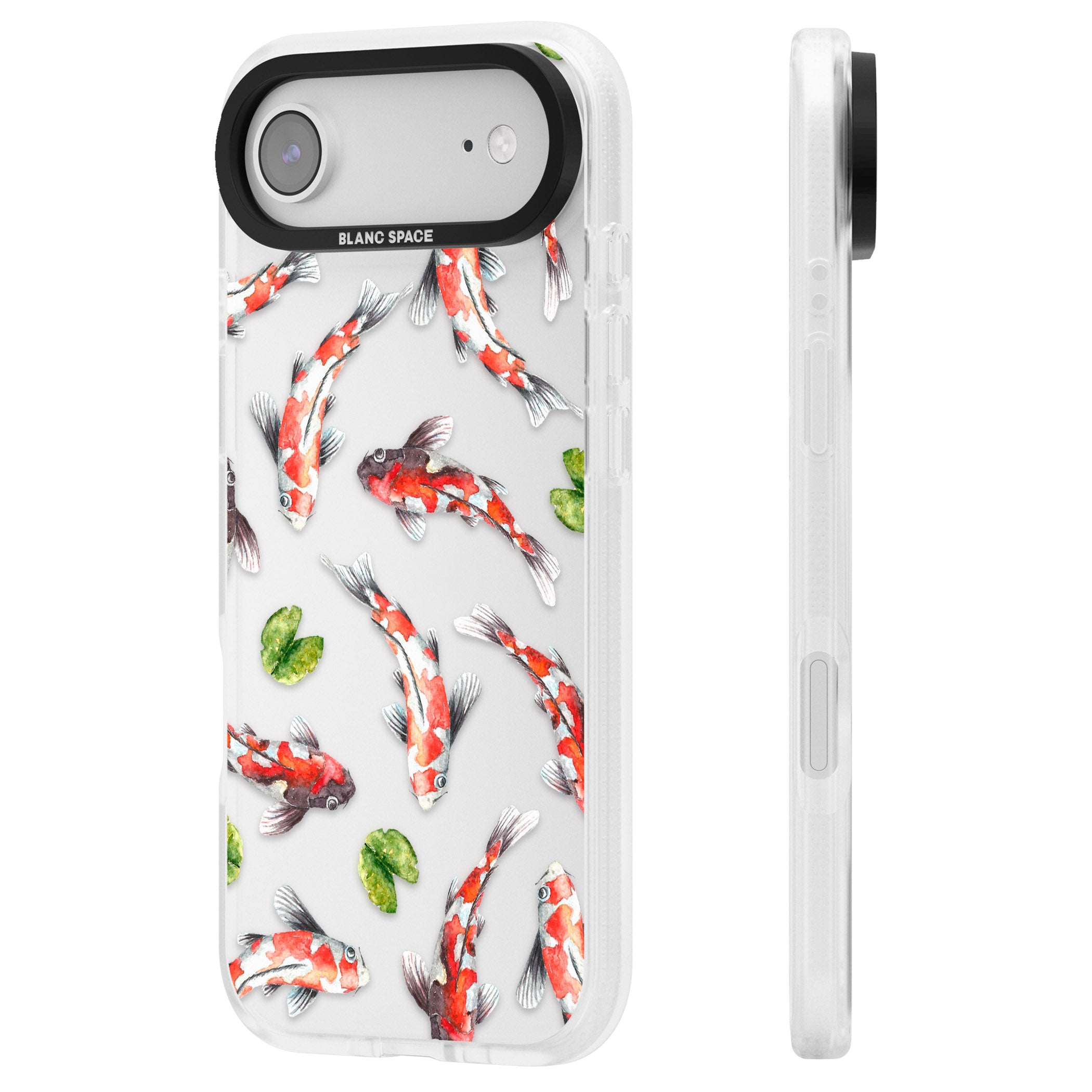Koi Fish Watercolour iPhone 17 Air Impact Air Clear Phone Case Side Profile