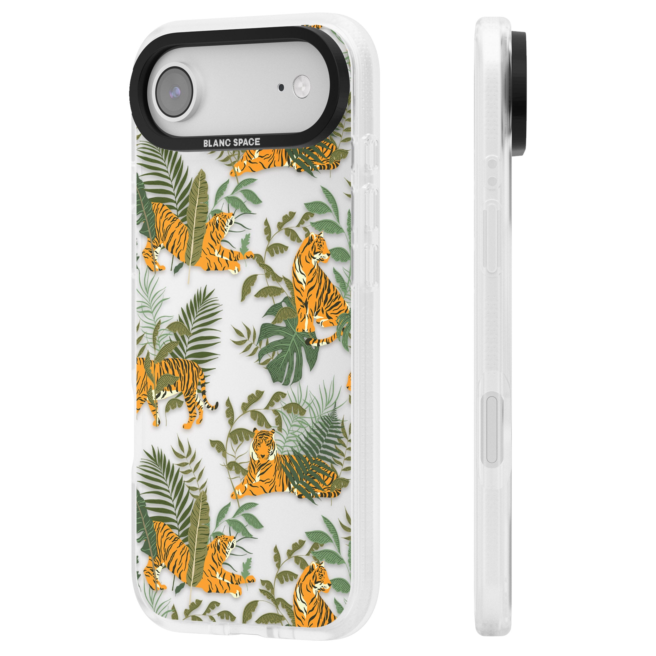 Tiger & Fern Jungle iPhone 17 Air Impact Air Clear Phone Case Side Profile