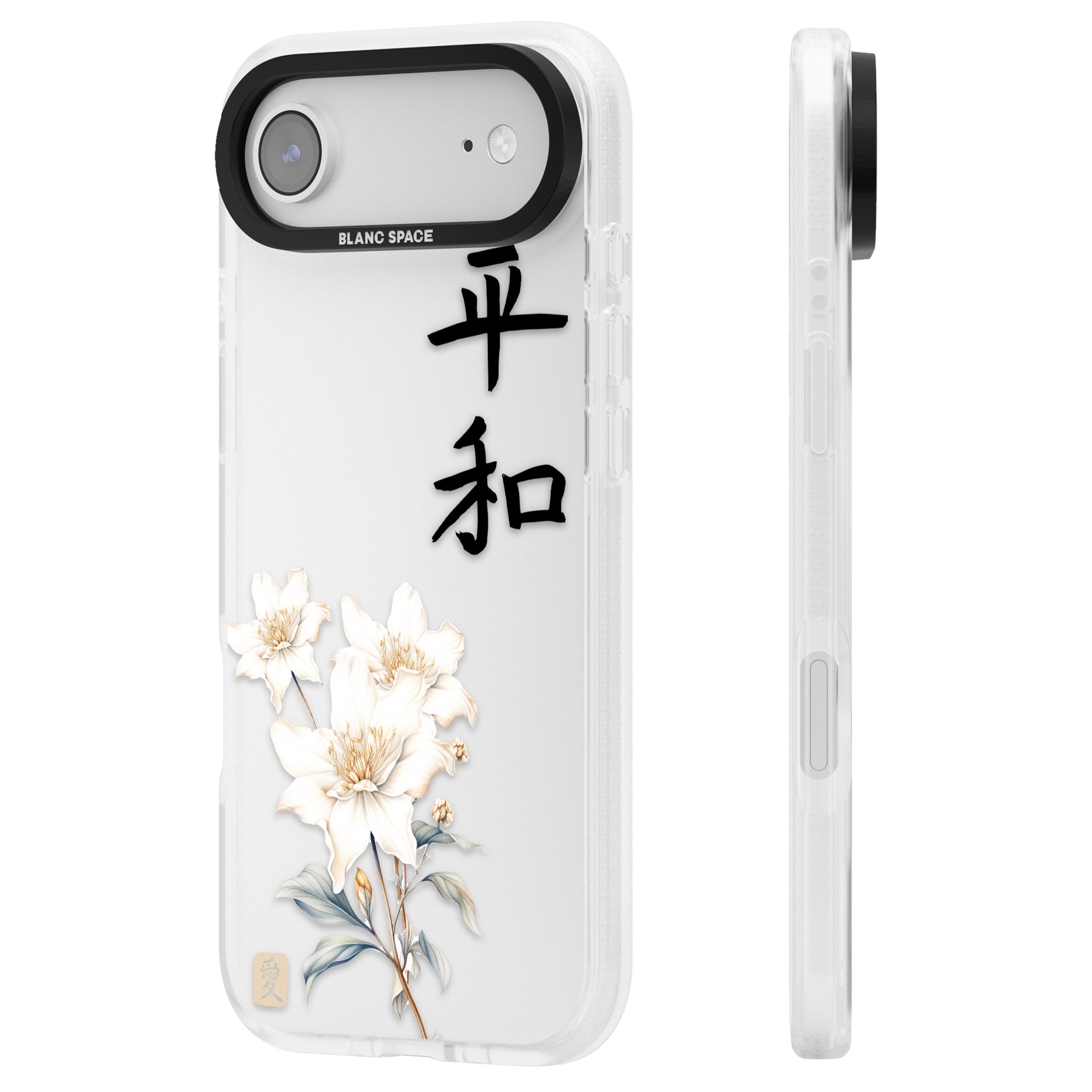 Peace And Flowers iPhone 17 Air Impact Air Clear Phone Case Side Profile