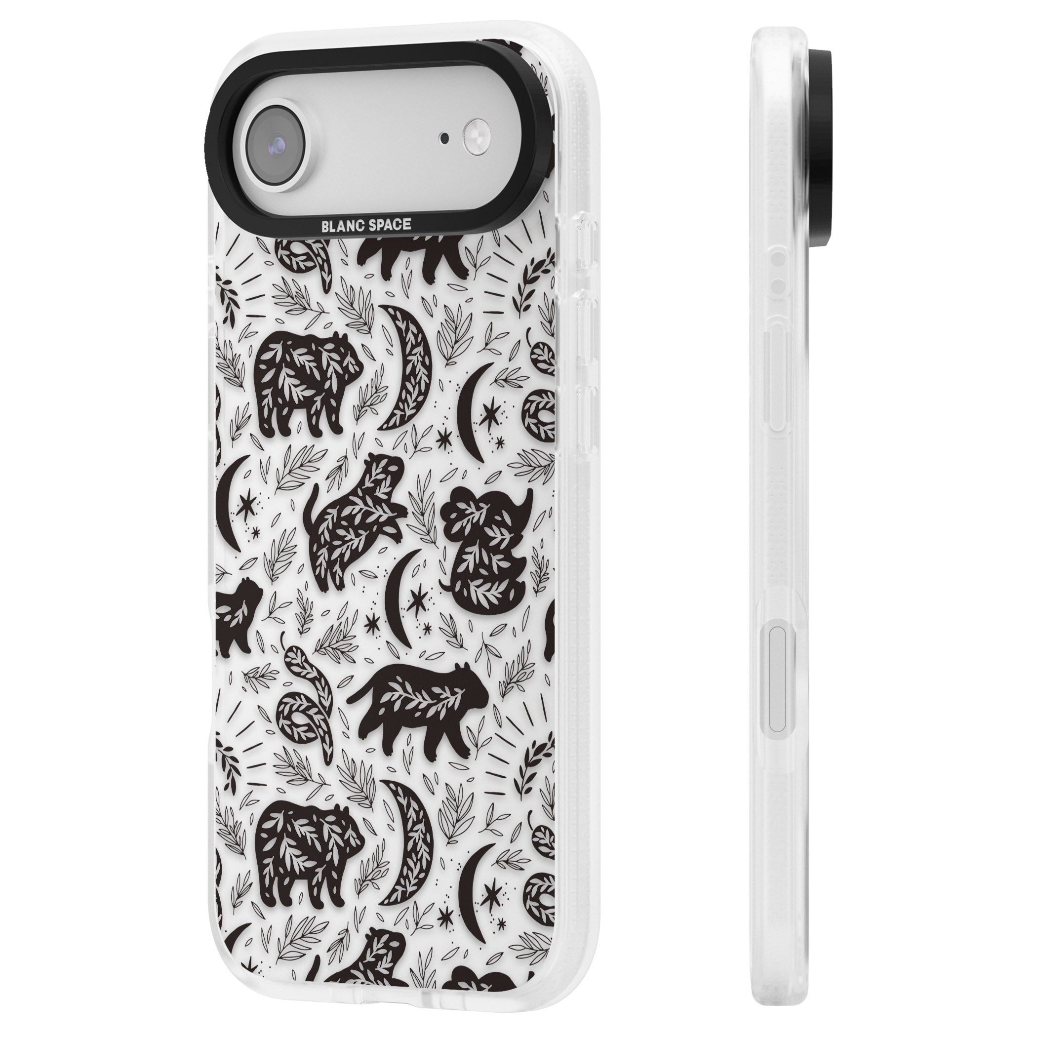 Midnight Forest Animals iPhone 17 Air Impact Air Clear Phone Case Side Profile