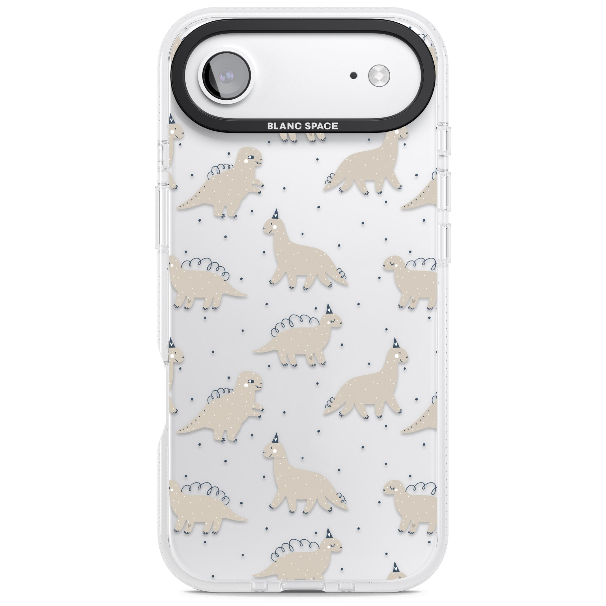 Adorable Dino Pattern iPhone 17 Air Impact Air Clear Phone Case