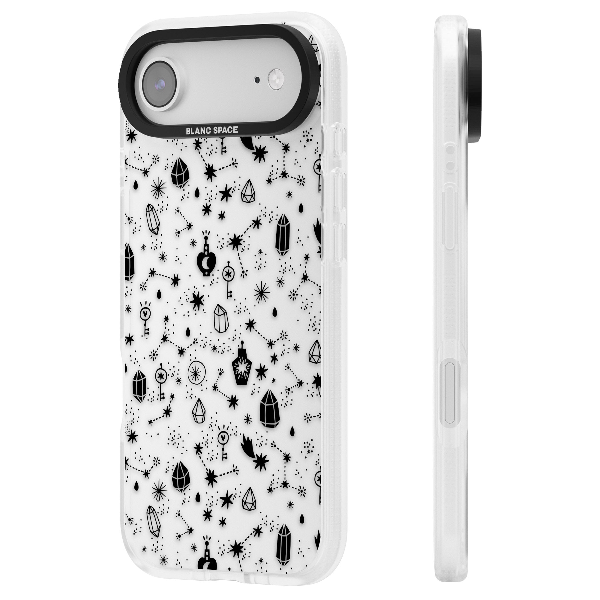 Black Cosmic Crystal iPhone 17 Air Impact Air Clear Phone Case Side Profile