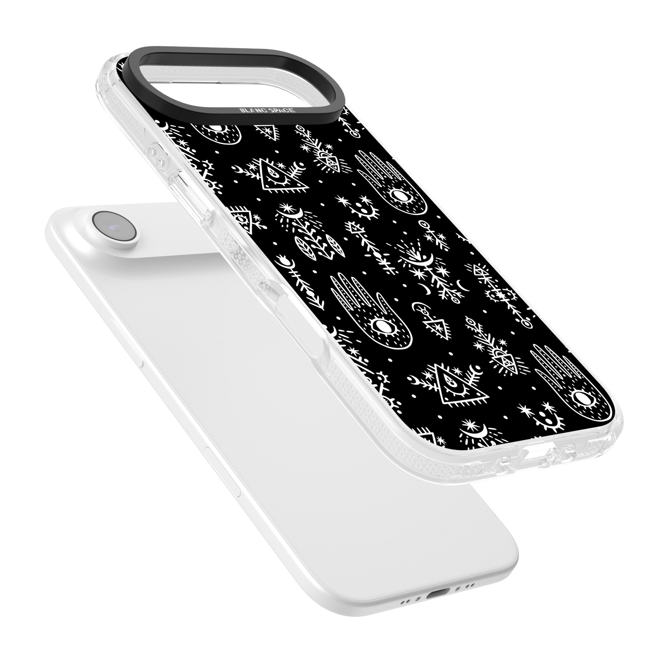 Tribal Symbols Black iPhone 17 Air Impact Air Clear Phone Case Colours