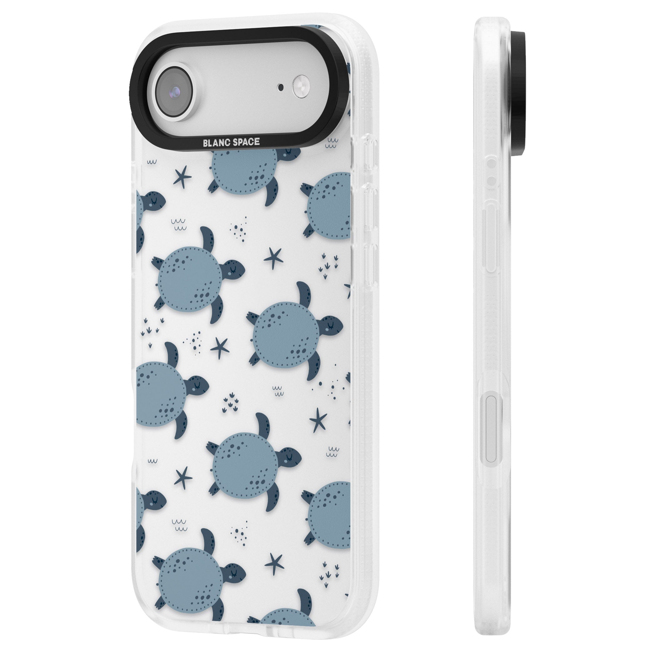 Under The Sea Patterns Sea Turtles (Clear) iPhone 17 Air Impact Air Clear Phone Case Side Profile