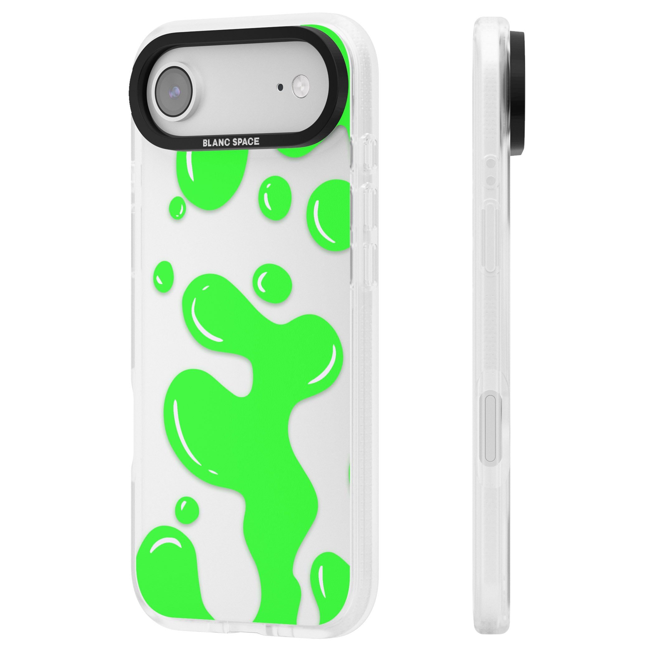 Green Lava Lamp iPhone 17 Air Impact Air Clear Phone Case Side Profile
