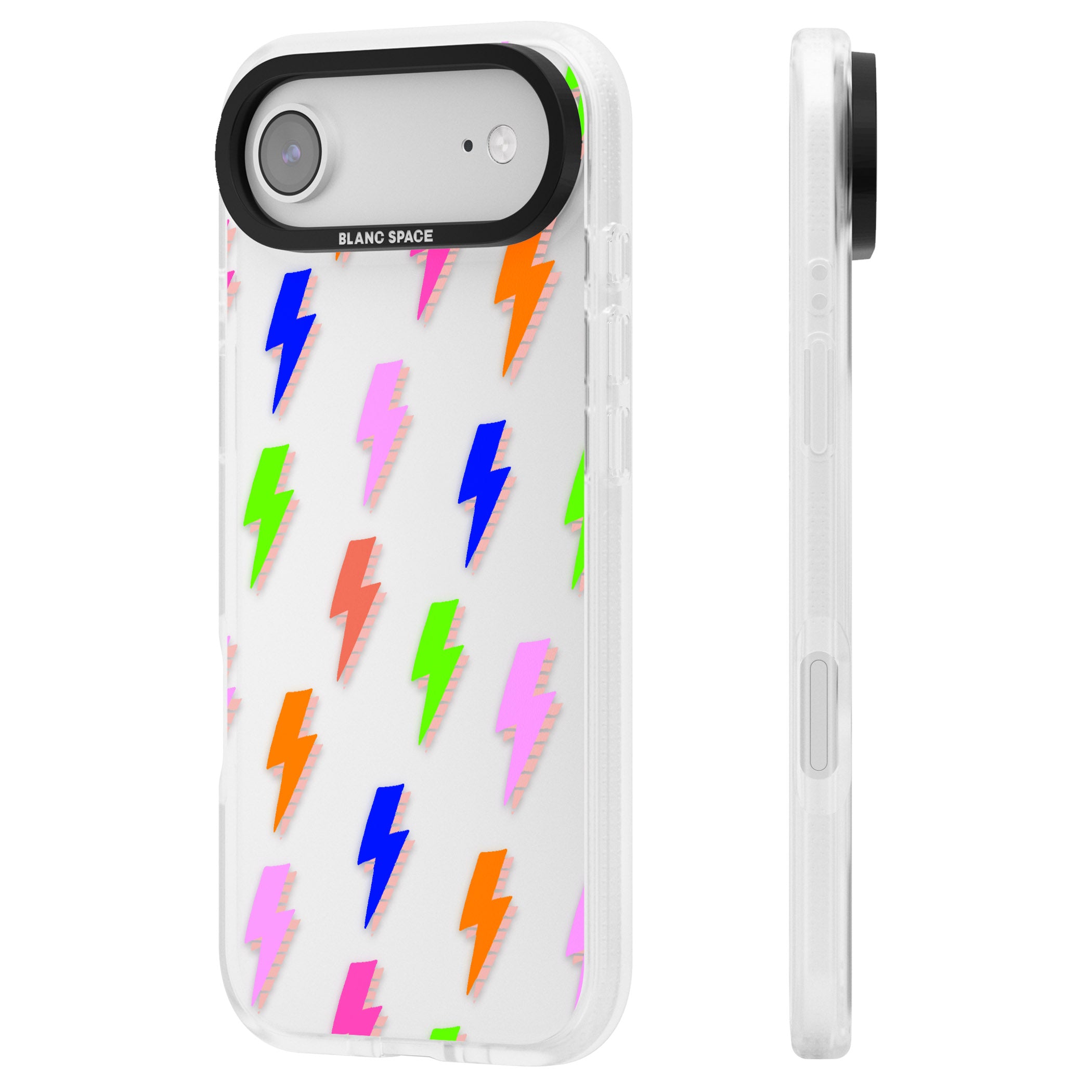 Rainbow Pop Lightning iPhone 17 Air Impact Air Clear Phone Case Side Profile