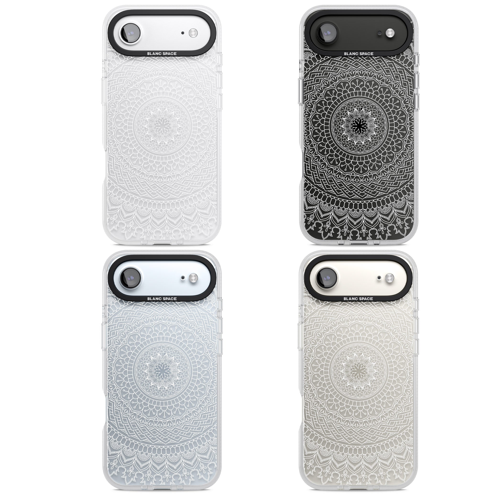 Intricate White Mandala iPhone 17 Air Impact Air Clear Phone Case APT Impact Protection