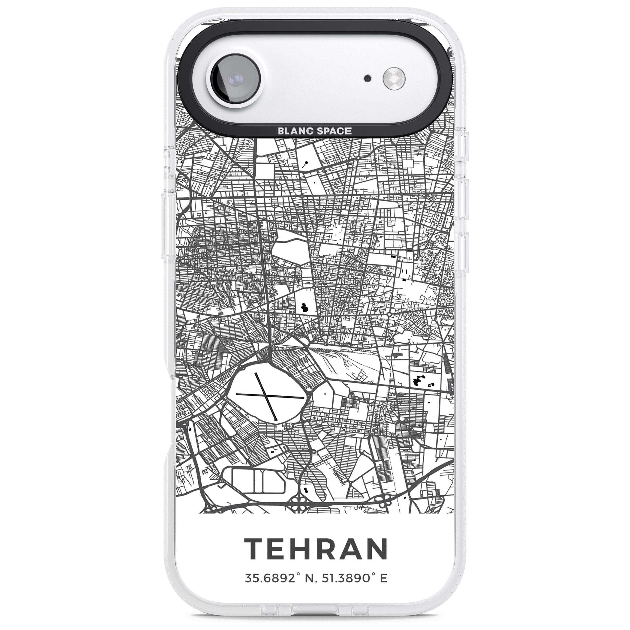 Tehran Map iPhone 17 Air Impact Air Clear Phone Case