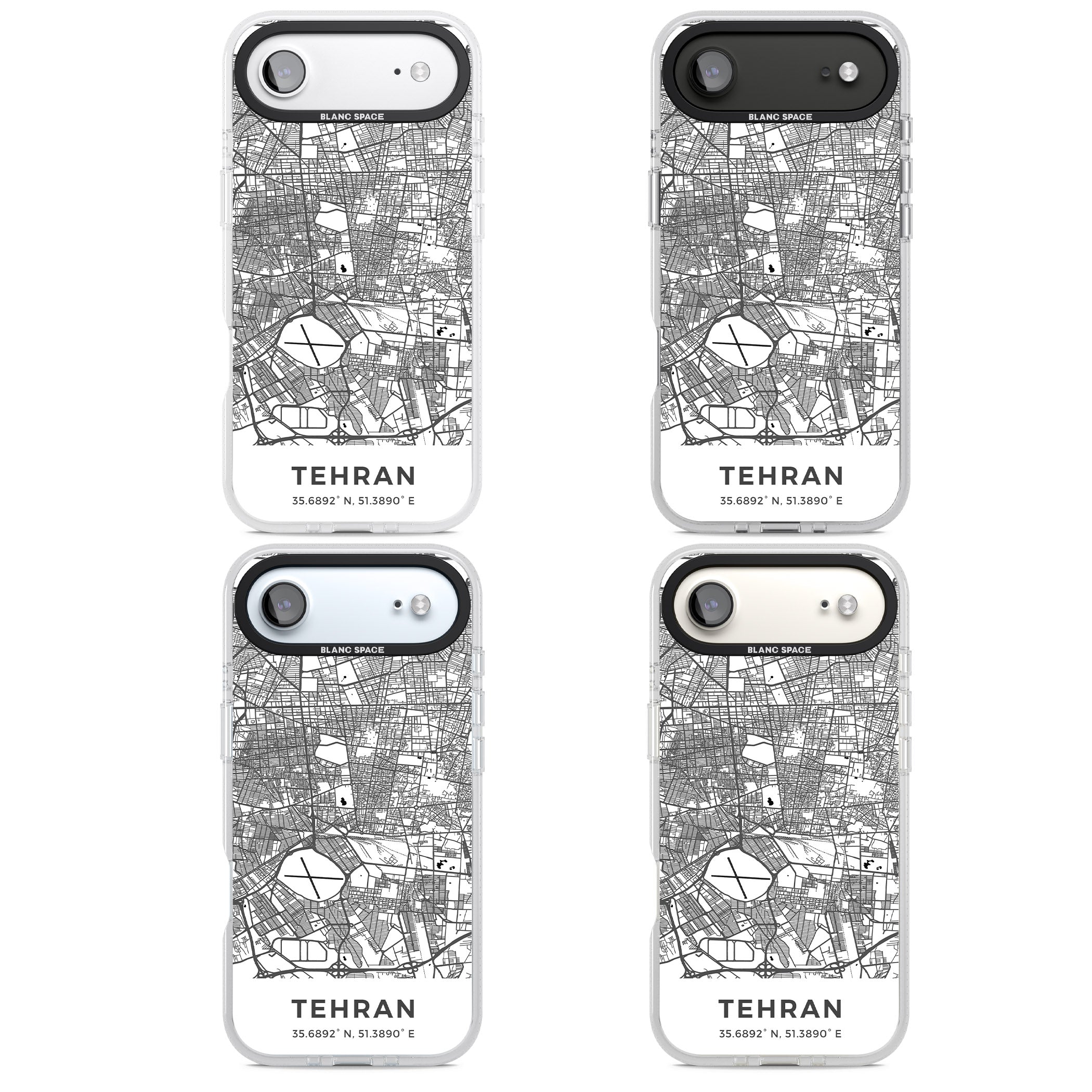 Tehran Map iPhone 17 Air Impact Air Clear Phone Case APT Impact Protection