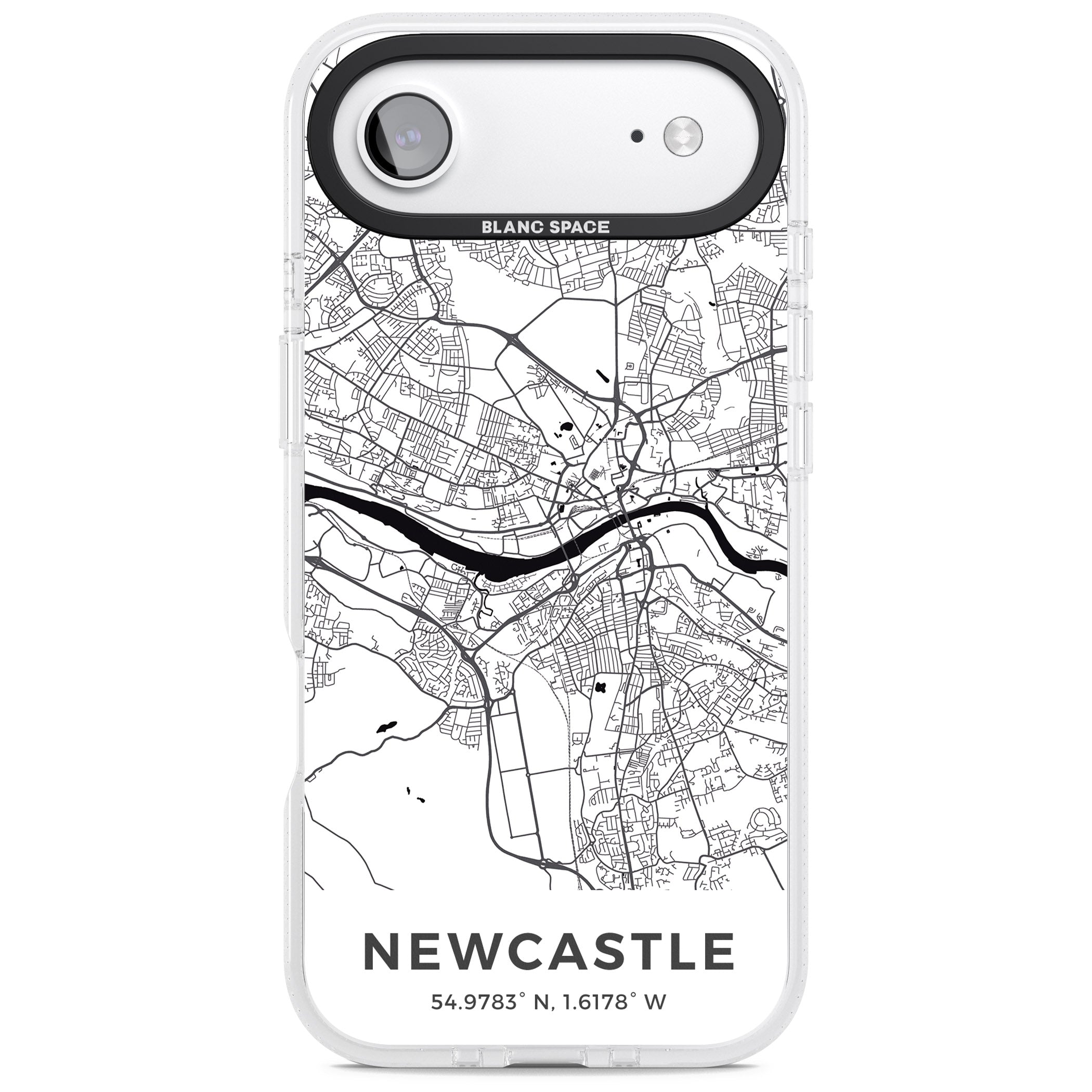 Newcastle City Map iPhone 17 Air Impact Air Clear Phone Case
