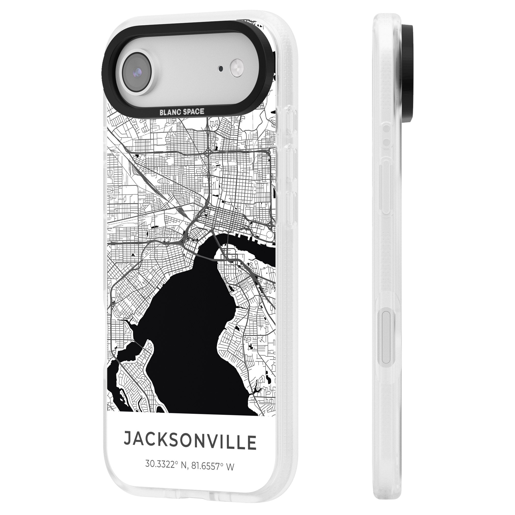 Jacksonville Map iPhone 17 Air Impact Air Clear Phone Case Side Profile