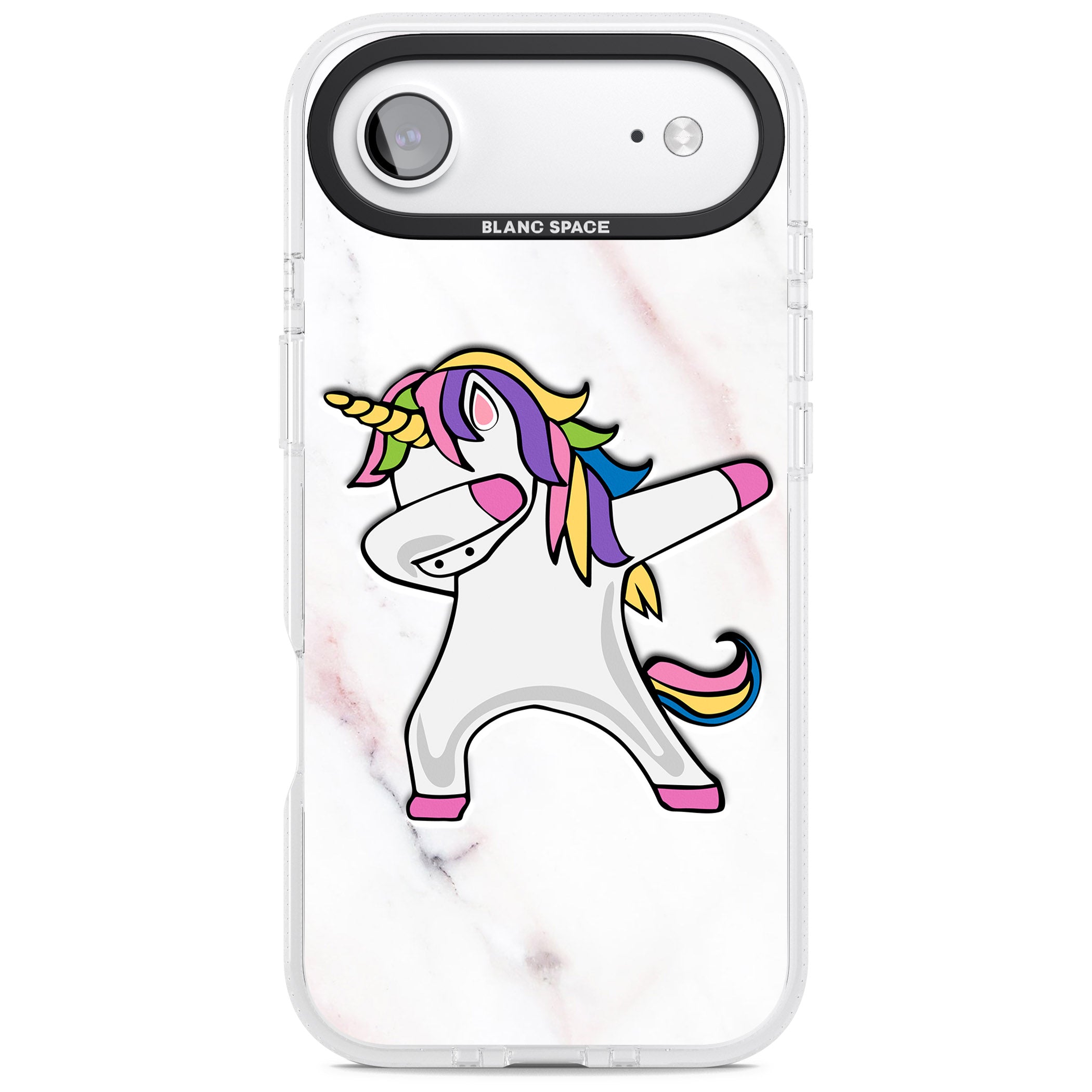 Designer Marble Unicorn Dab iPhone 17 Air Impact Air Clear Phone Case
