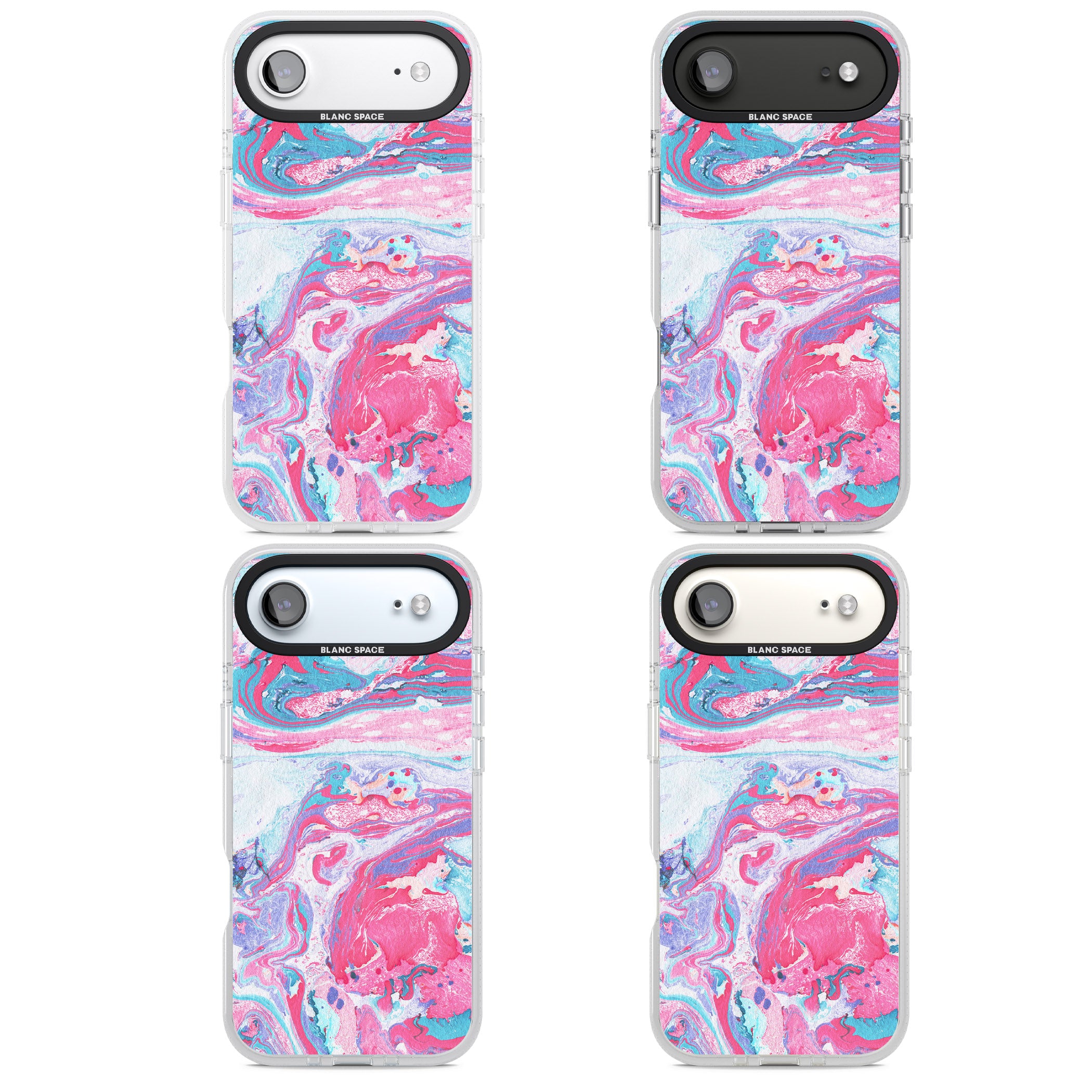 Pink, Blue & Purple Marbled Paper Pattern iPhone 17 Air Impact Air Clear Phone Case APT Impact Protection