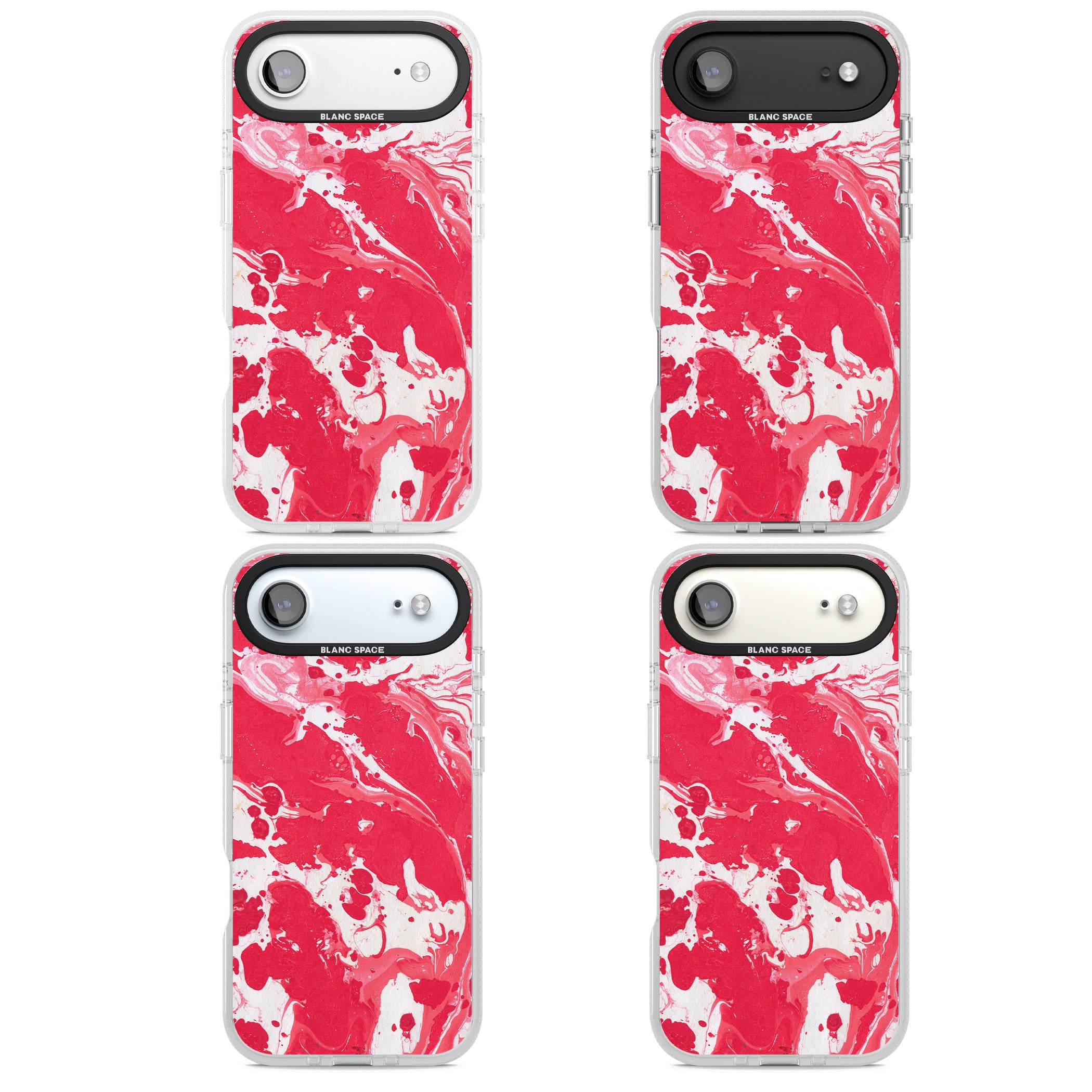 Red & White Marbled iPhone 17 Air Impact Air Clear Phone Case APT Impact Protection