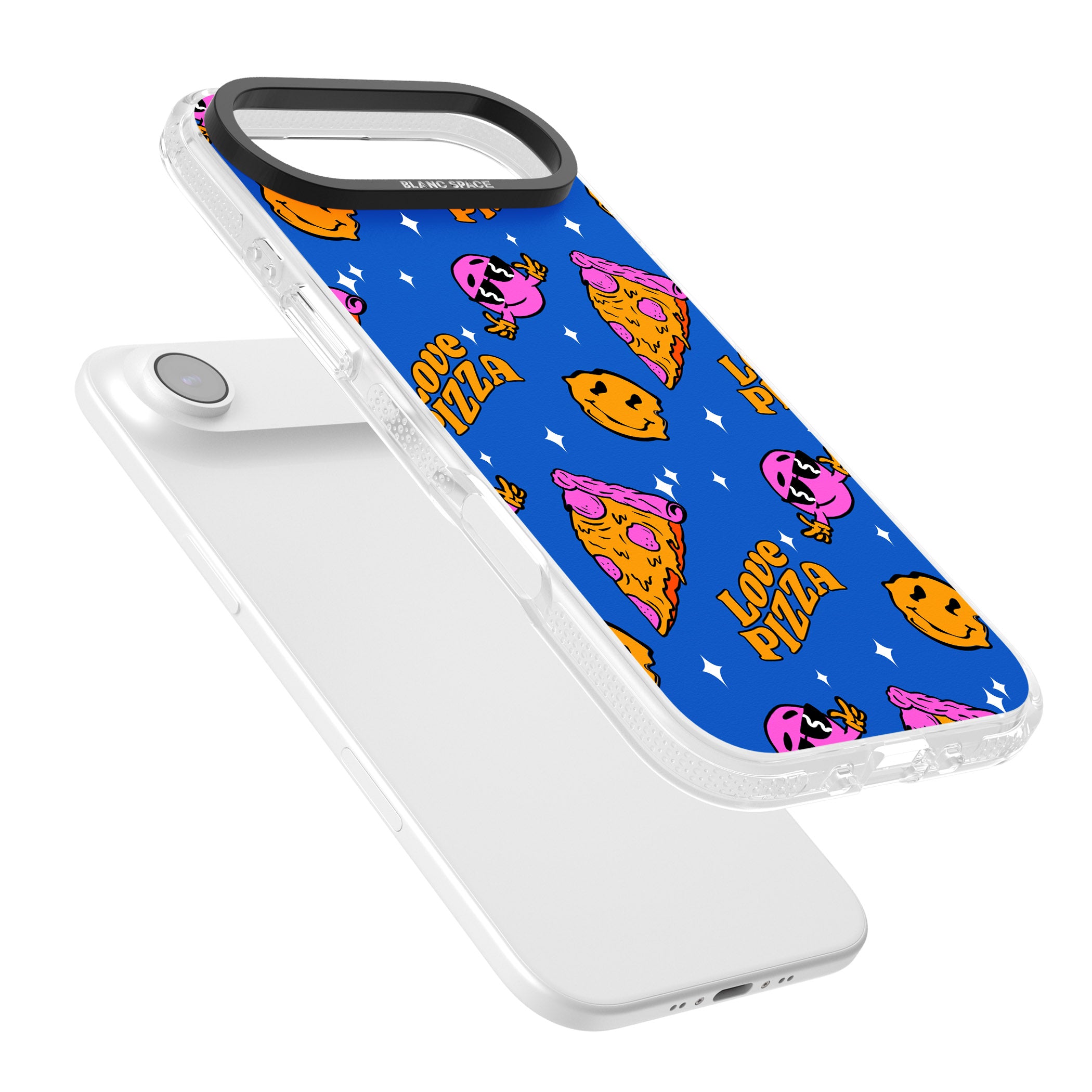 Psychedelic Love Pizza Pattern iPhone 17 Air Impact Air Clear Phone Case Colours
