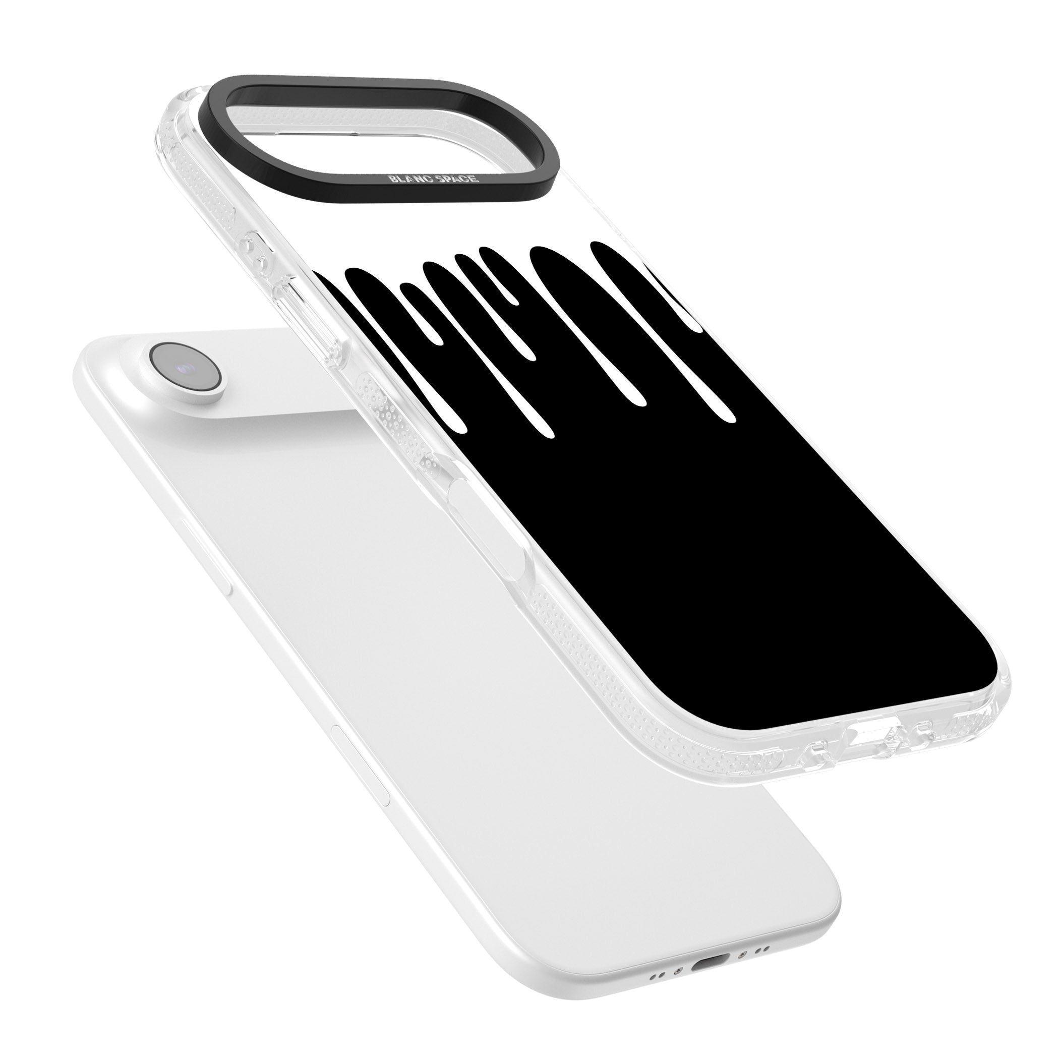 Melted Effect: White & Black iPhone 17 Air Impact Air Clear Phone Case Colours