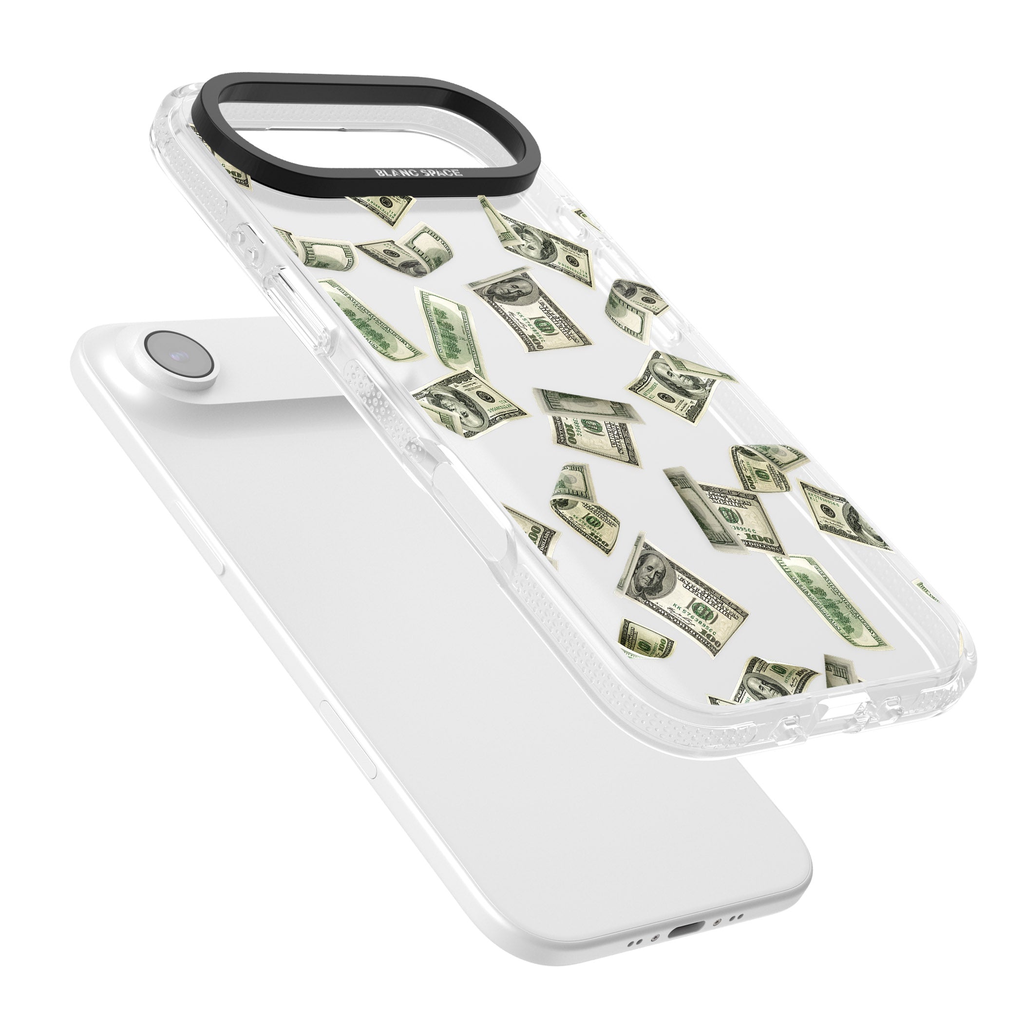Falling Cash iPhone 17 Air Impact Air Clear Phone Case Colours