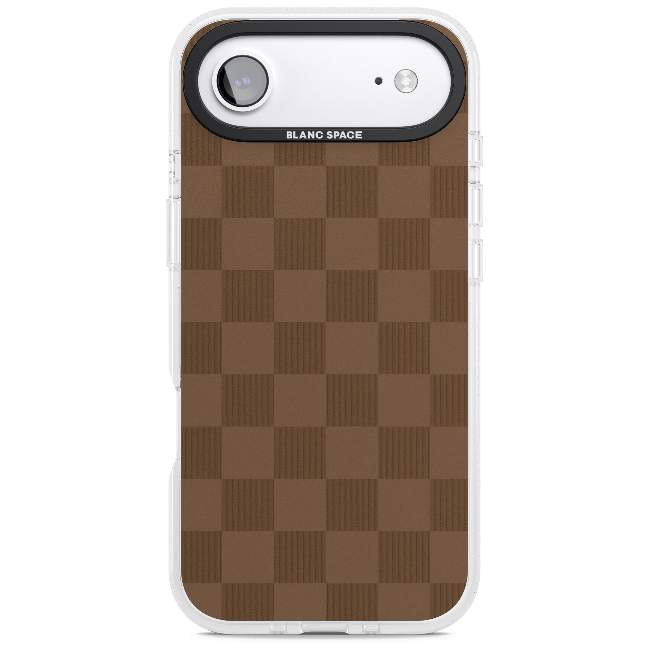 Chocolate Checkered iPhone 17 Air Impact Air Clear Phone Case