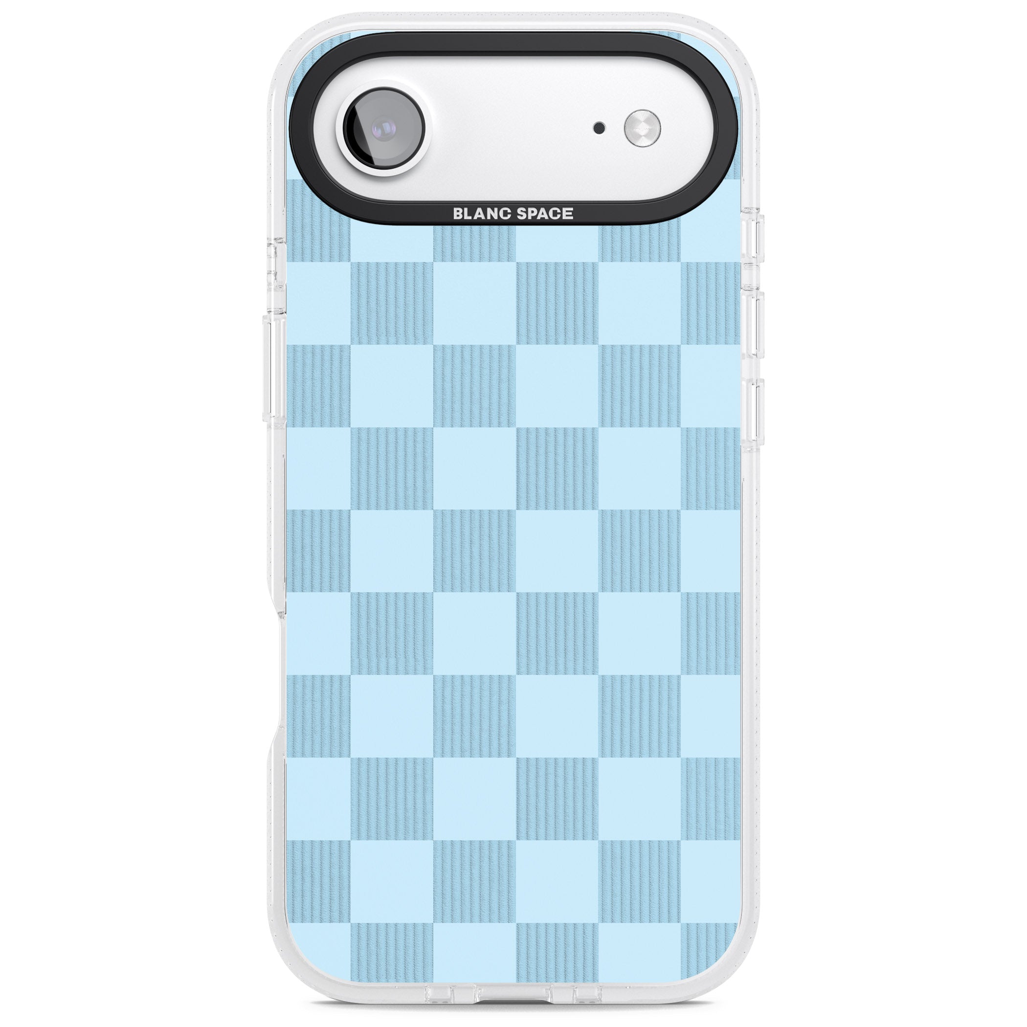 Skyblue Checkered iPhone 17 Air Impact Air Clear Phone Case