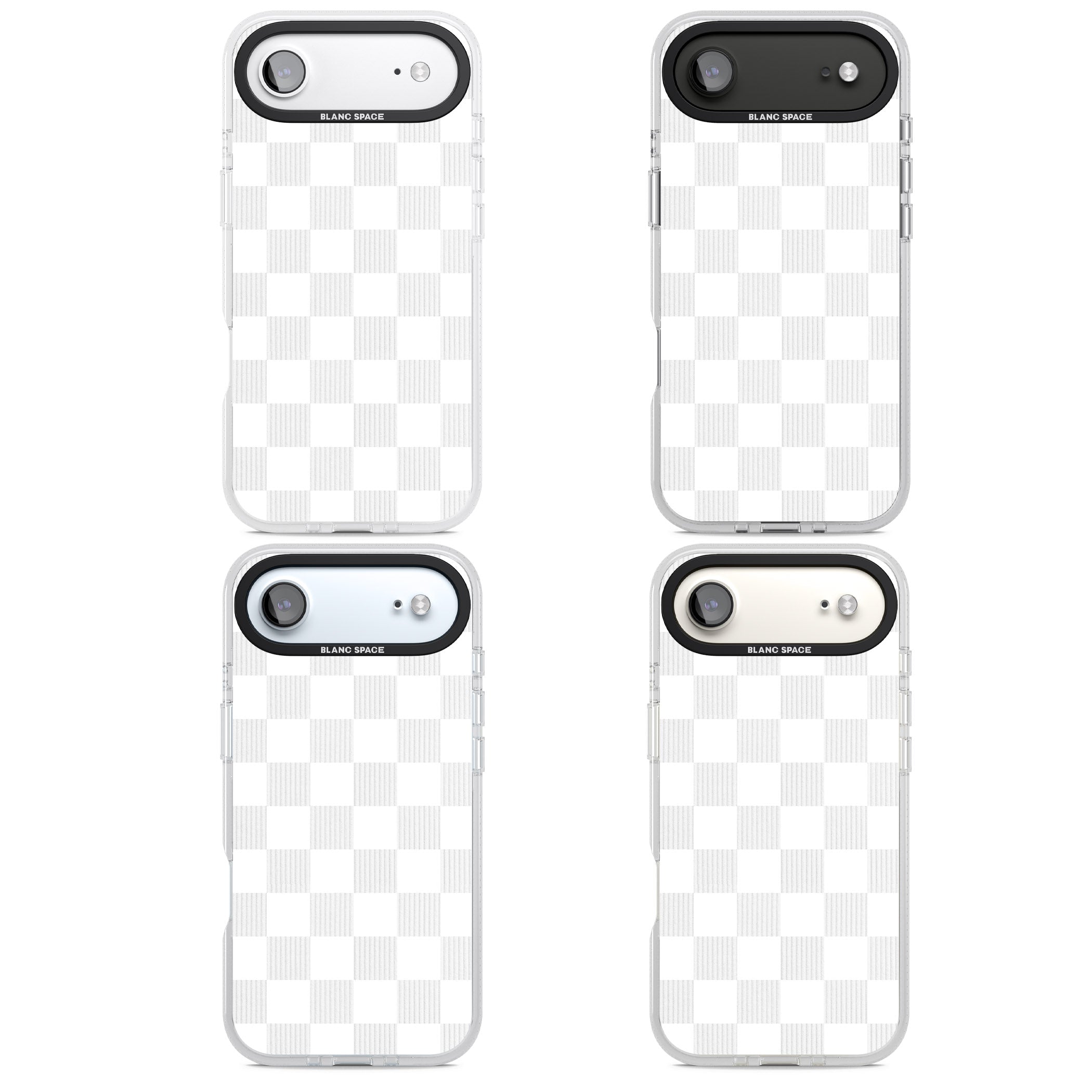 White Checkered iPhone 17 Air Impact Air Clear Phone Case APT Impact Protection