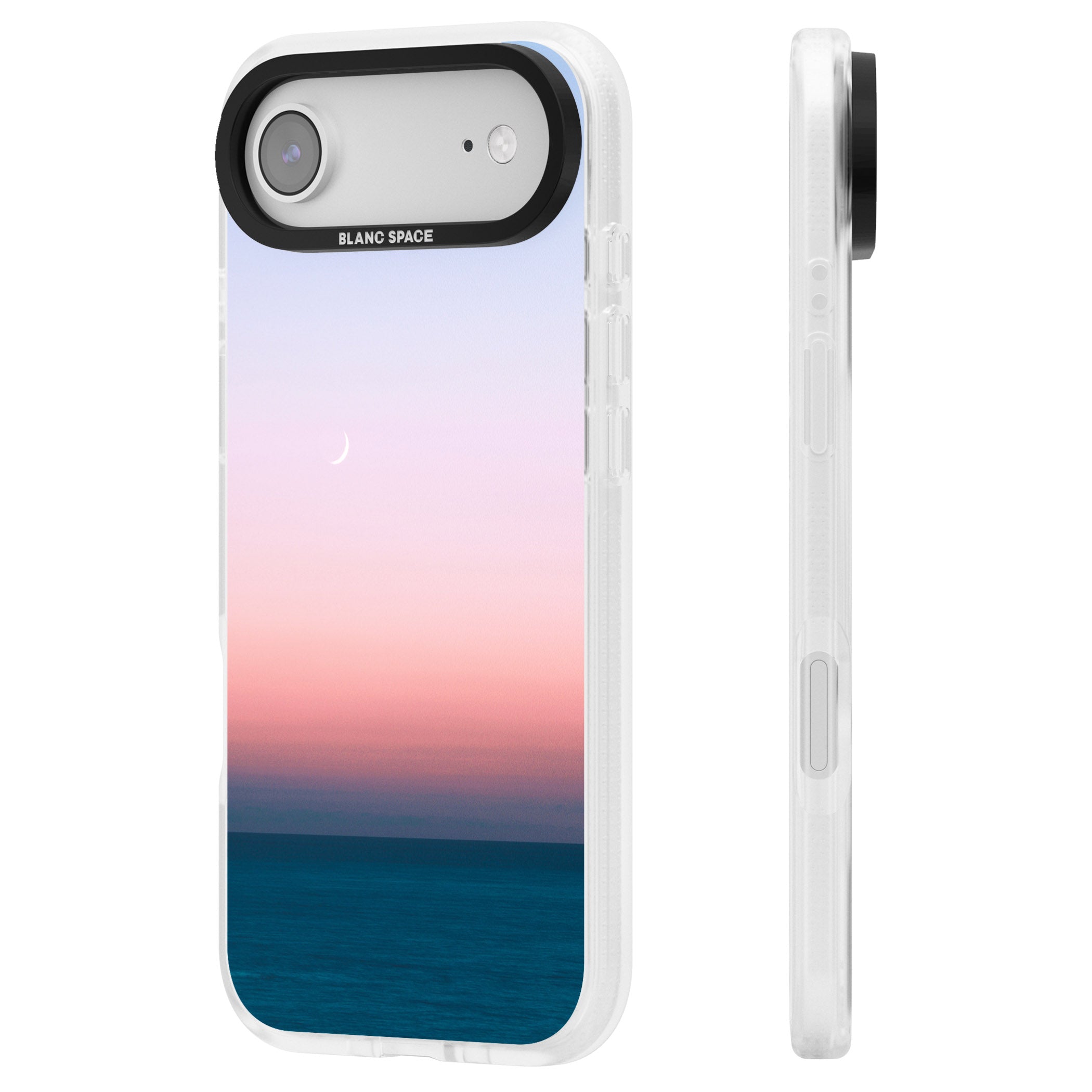 Pastel Ocean Sunset iPhone 17 Air Impact Air Clear Phone Case Side Profile