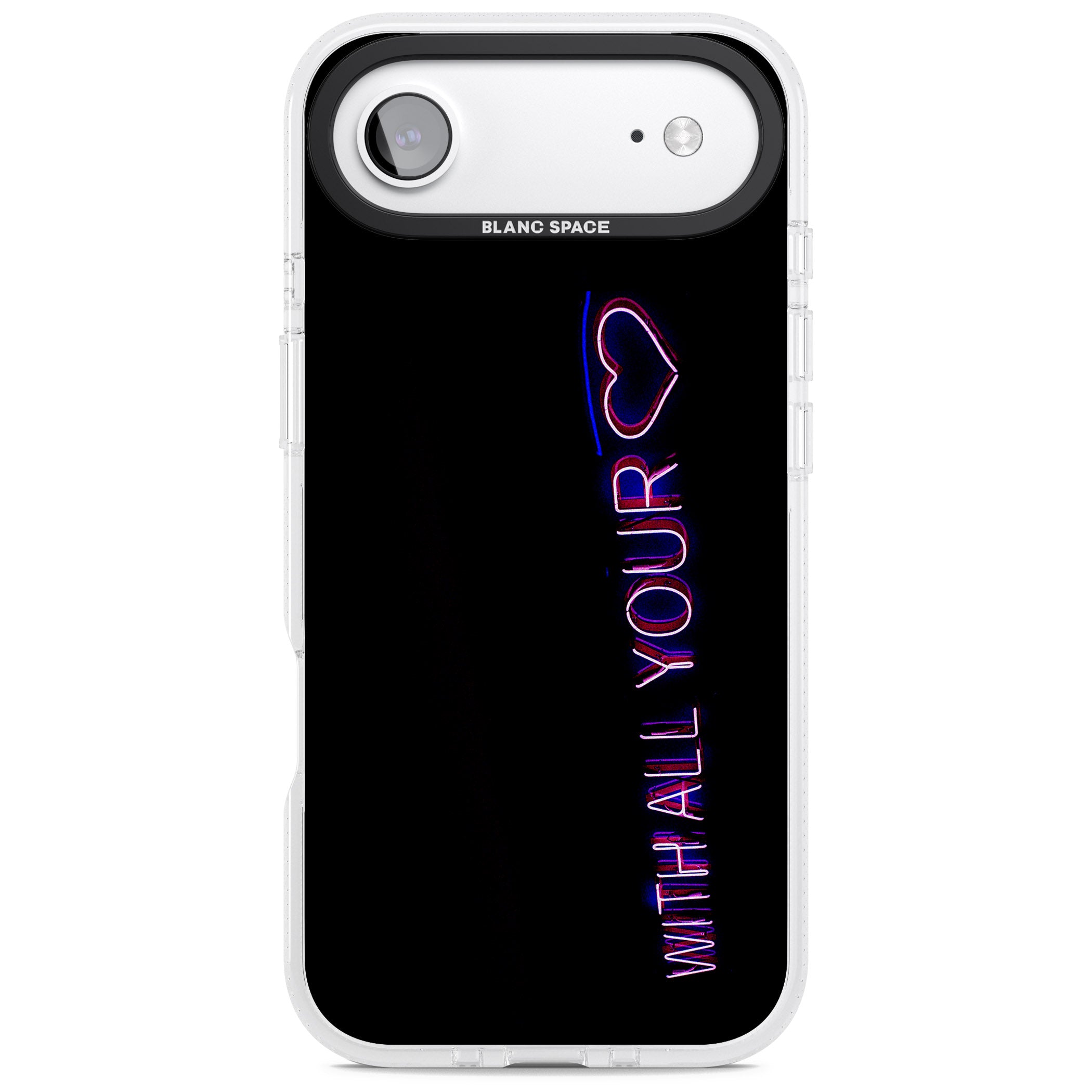 Neon Heart Script iPhone 17 Air Impact Air Clear Phone Case