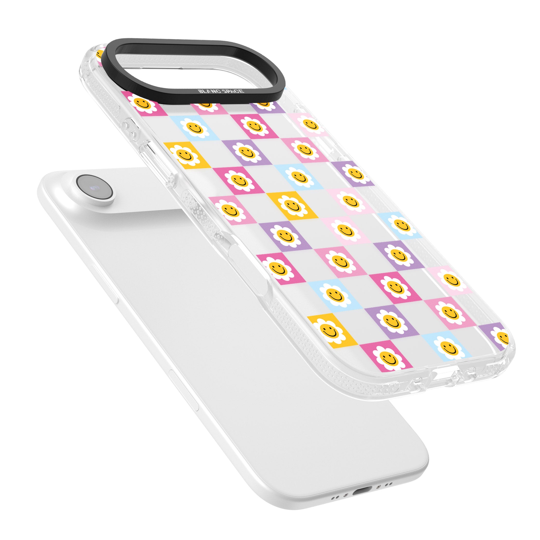 Daisy Squares Pattern iPhone 17 Air Impact Air Clear Phone Case Colours