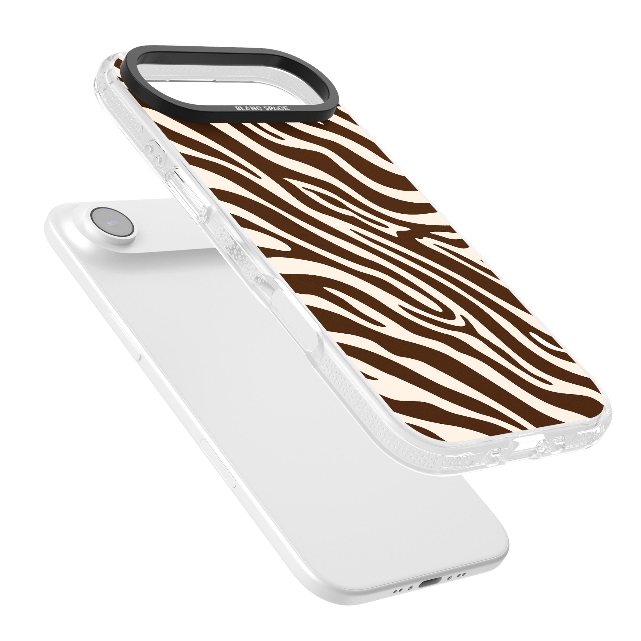 Brown & Cream Zebra iPhone 17 Air Impact Air Clear Phone Case Colours