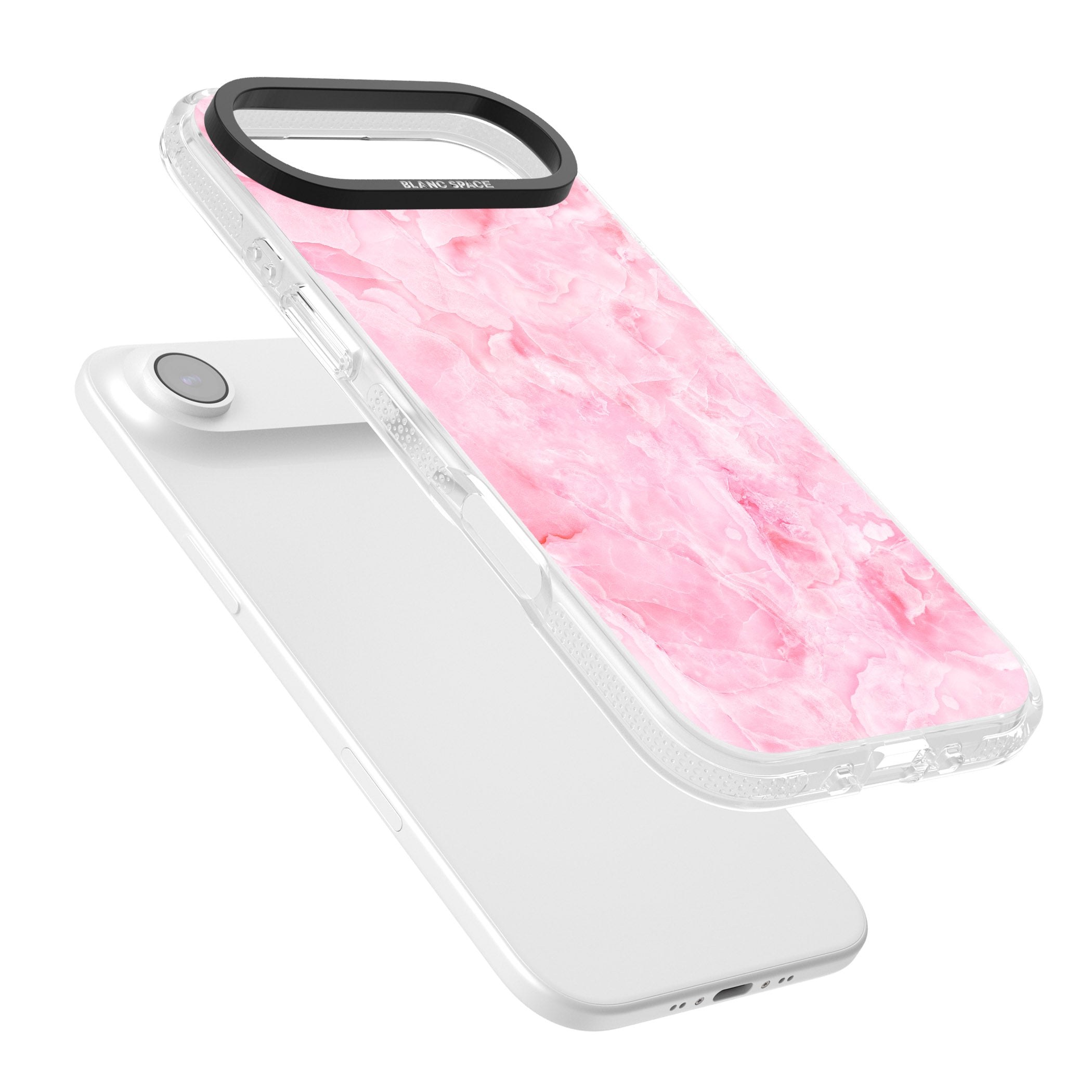 Pink Onyx Marble iPhone 17 Air Impact Air Clear Phone Case Colours