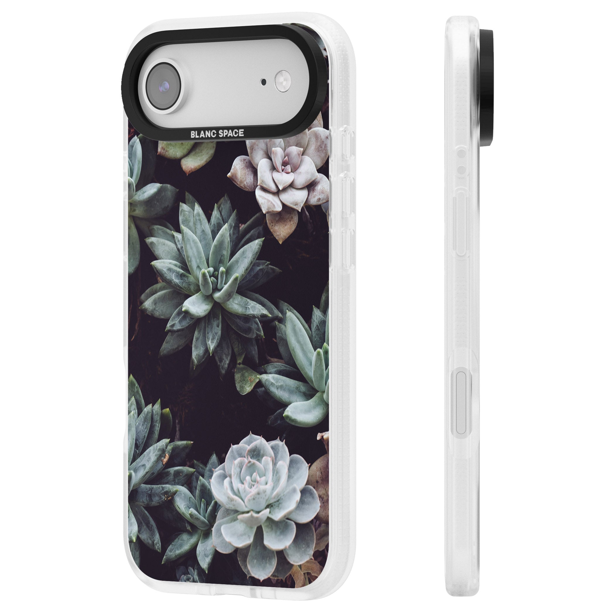 Succulent Bloom Mixed iPhone 17 Air Impact Air Clear Phone Case Side Profile