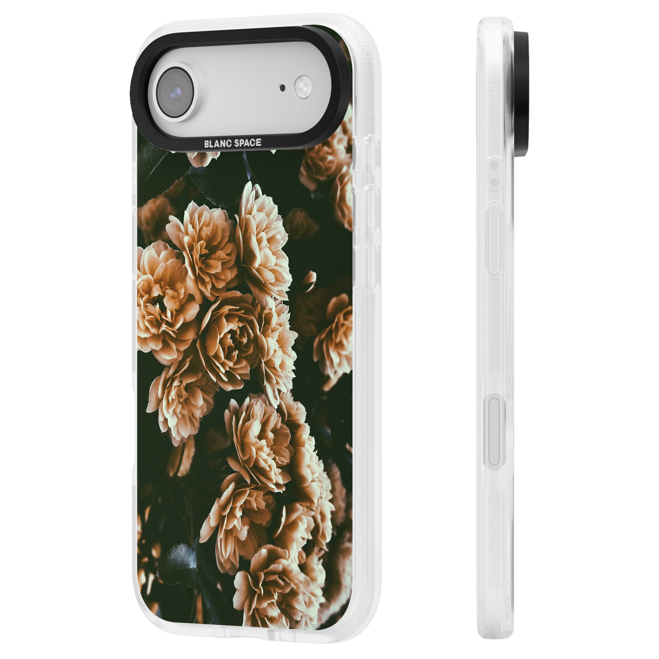Moody Peony iPhone 17 Air Impact Air Clear Phone Case Side Profile