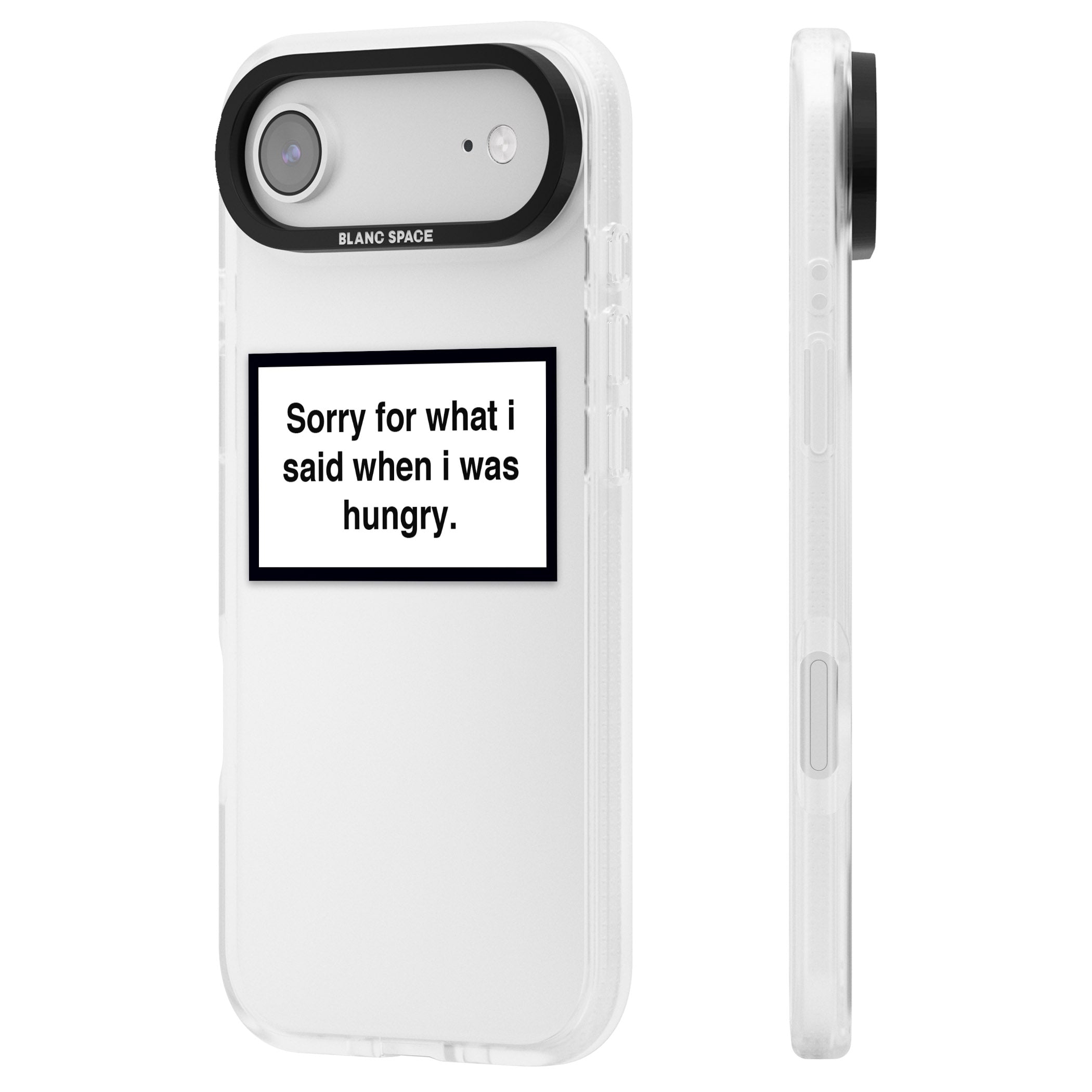 Sorry For What I Said iPhone 17 Air Impact Air Clear Phone Case Side Profile