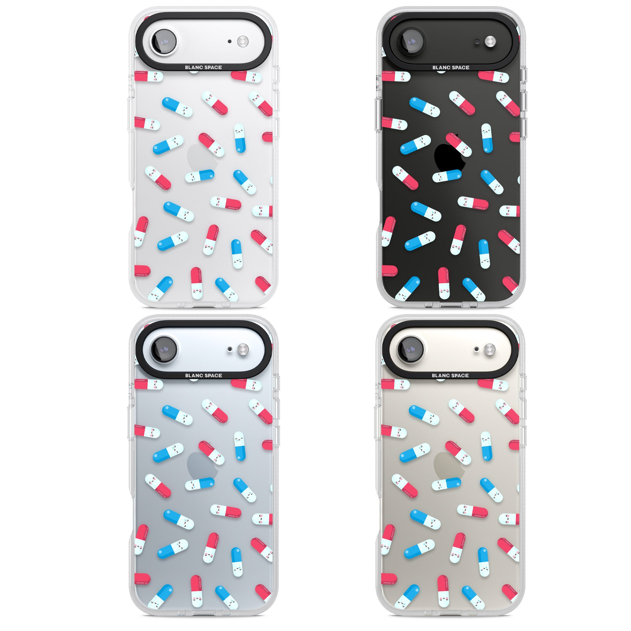 Kawaii Pill Pattern iPhone 17 Air Impact Air Clear Phone Case APT Impact Protection
