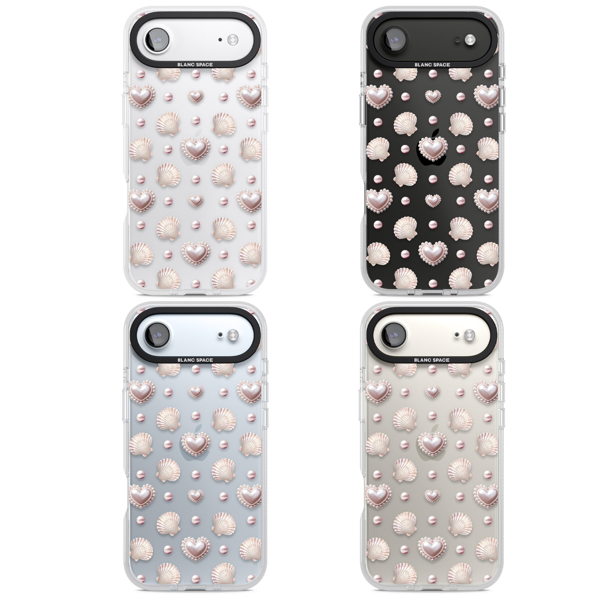Pearl Hearts iPhone 17 Air Impact Air Clear Phone Case APT Impact Protection