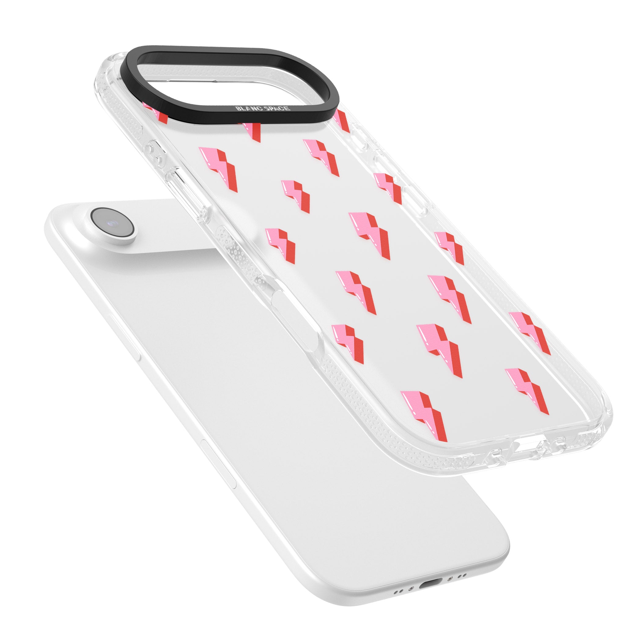 Pink Bolt Pattern iPhone 17 Air Impact Air Clear Phone Case Colours