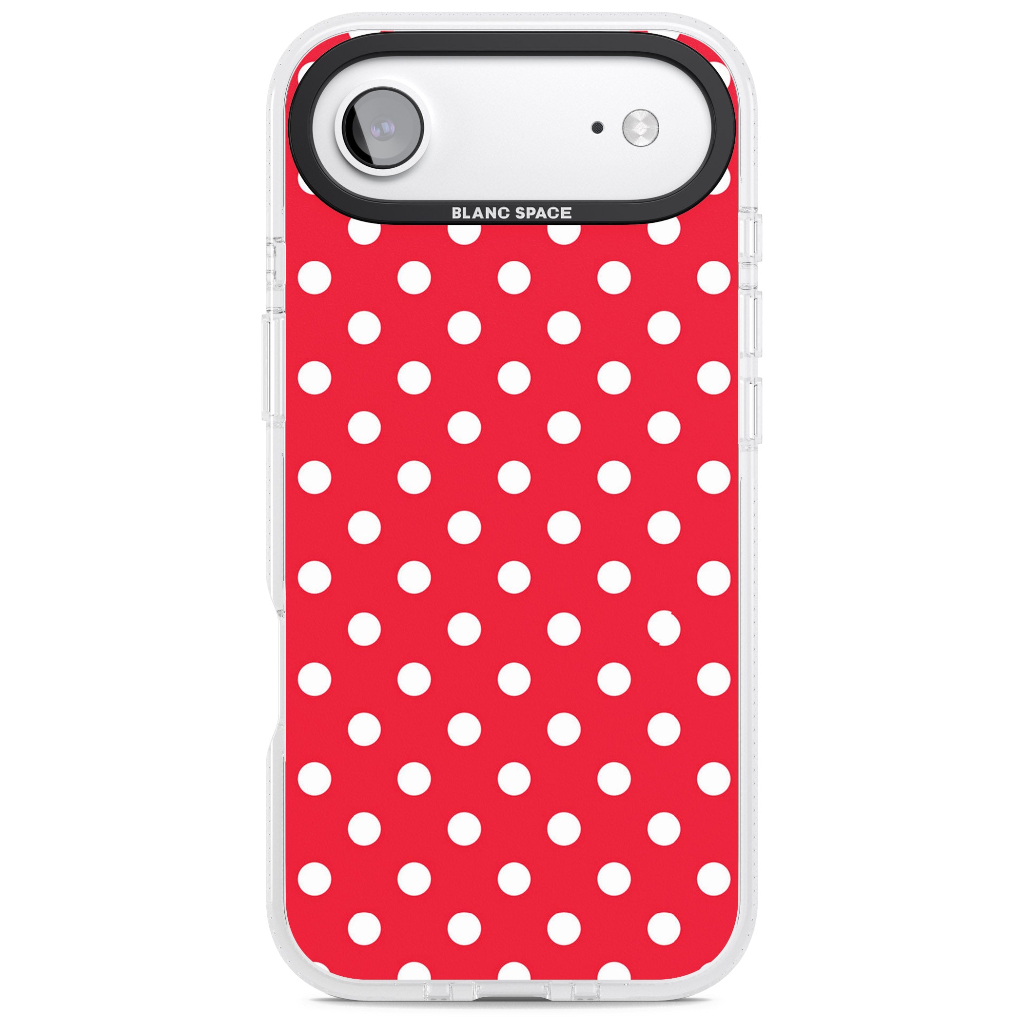 Designer Lava Red Polka Dot iPhone 17 Air Impact Air Clear Phone Case
