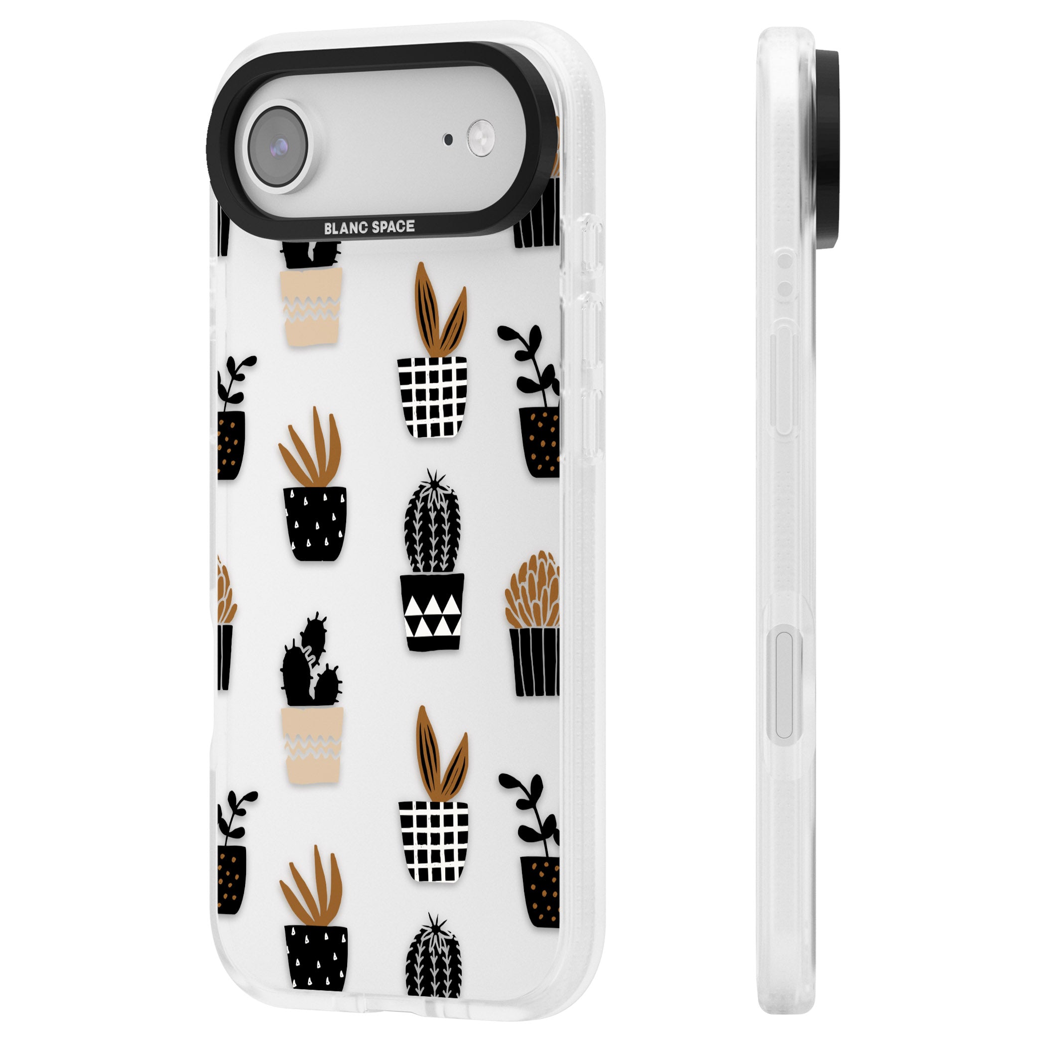 Large Mixed Plants Pattern Clear iPhone 17 Air Impact Air Clear Phone Case Side Profile