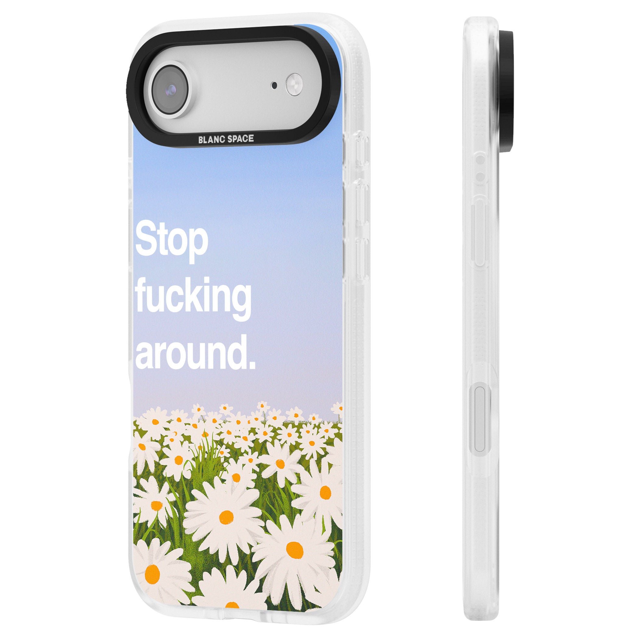 Stop F*Cking Around iPhone 17 Air Impact Air Clear Phone Case Side Profile