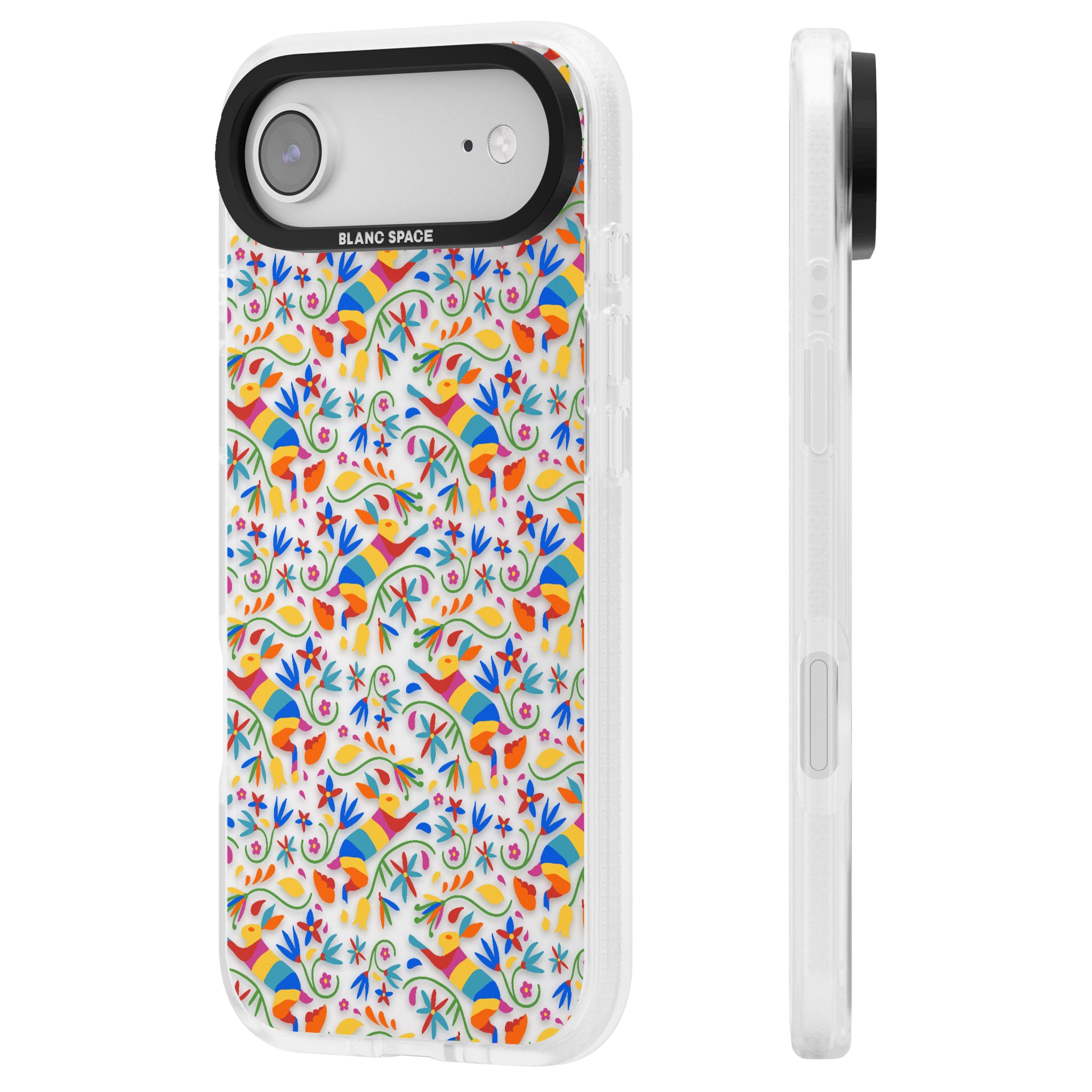 Vibrant Floral Mosaic iPhone 17 Air Impact Air Clear Phone Case Side Profile