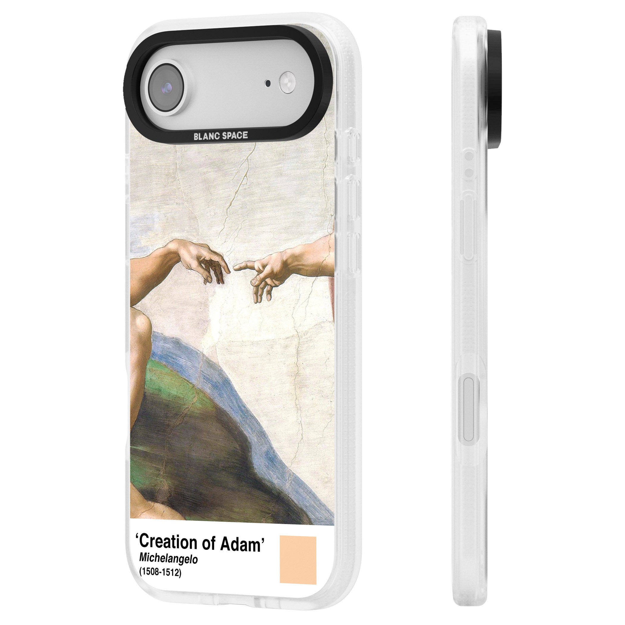 Creation Of Adam iPhone 17 Air Impact Air Clear Phone Case Side Profile